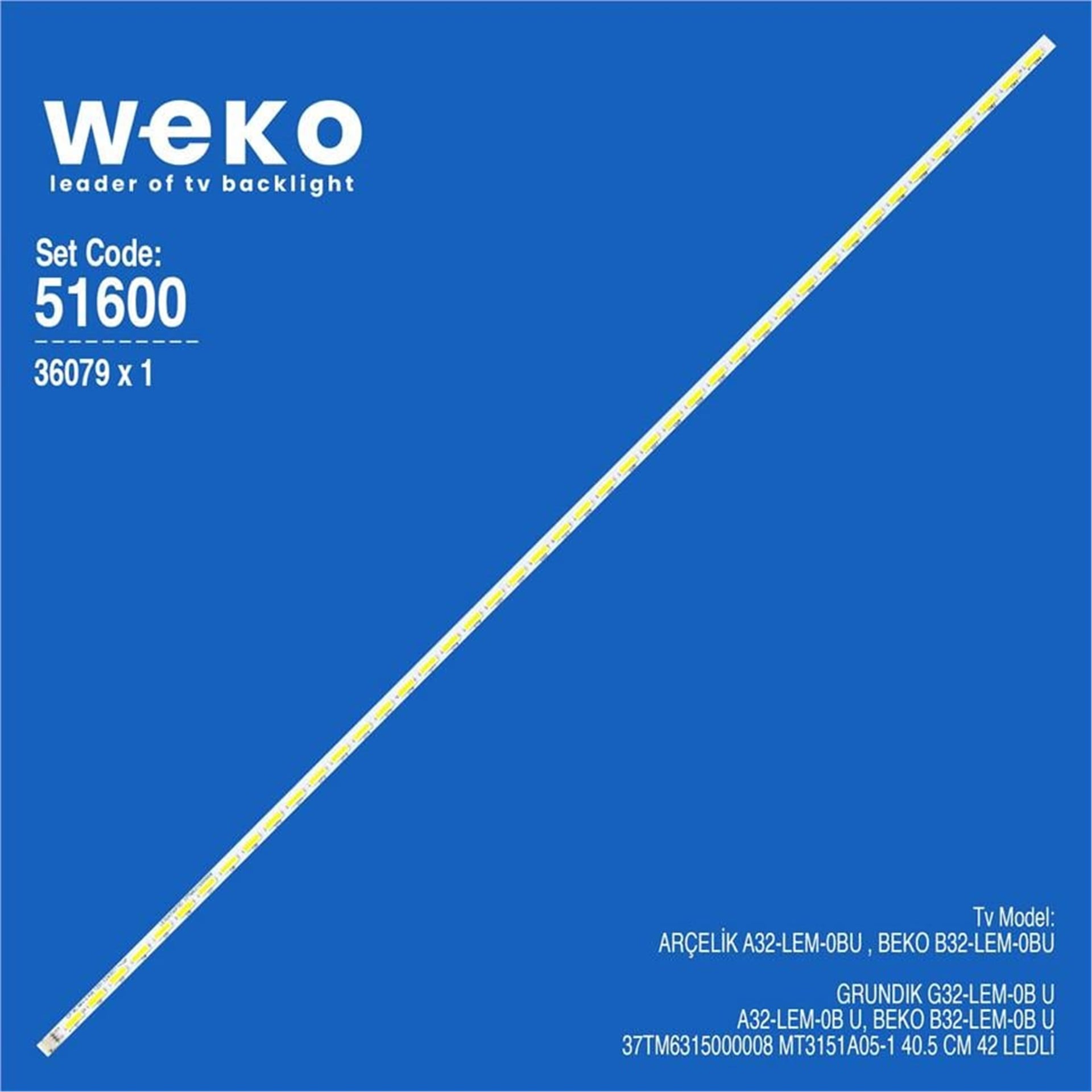 Weko Wkset-6600 36079X1 37Tm6315000008 Mt3151a05-1  1 Adet Led Bar (42Led) - Tv Led Bar