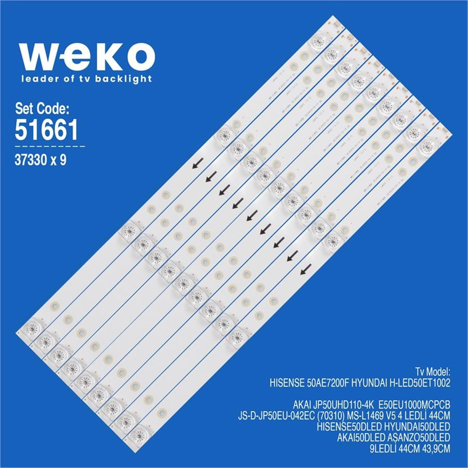 Weko Wkset-6661 37330X9 Js-D-Jp50eu-042Ec (70310) Ms-L1469 V5  9 Adet Led Bar - Tv Led Bar