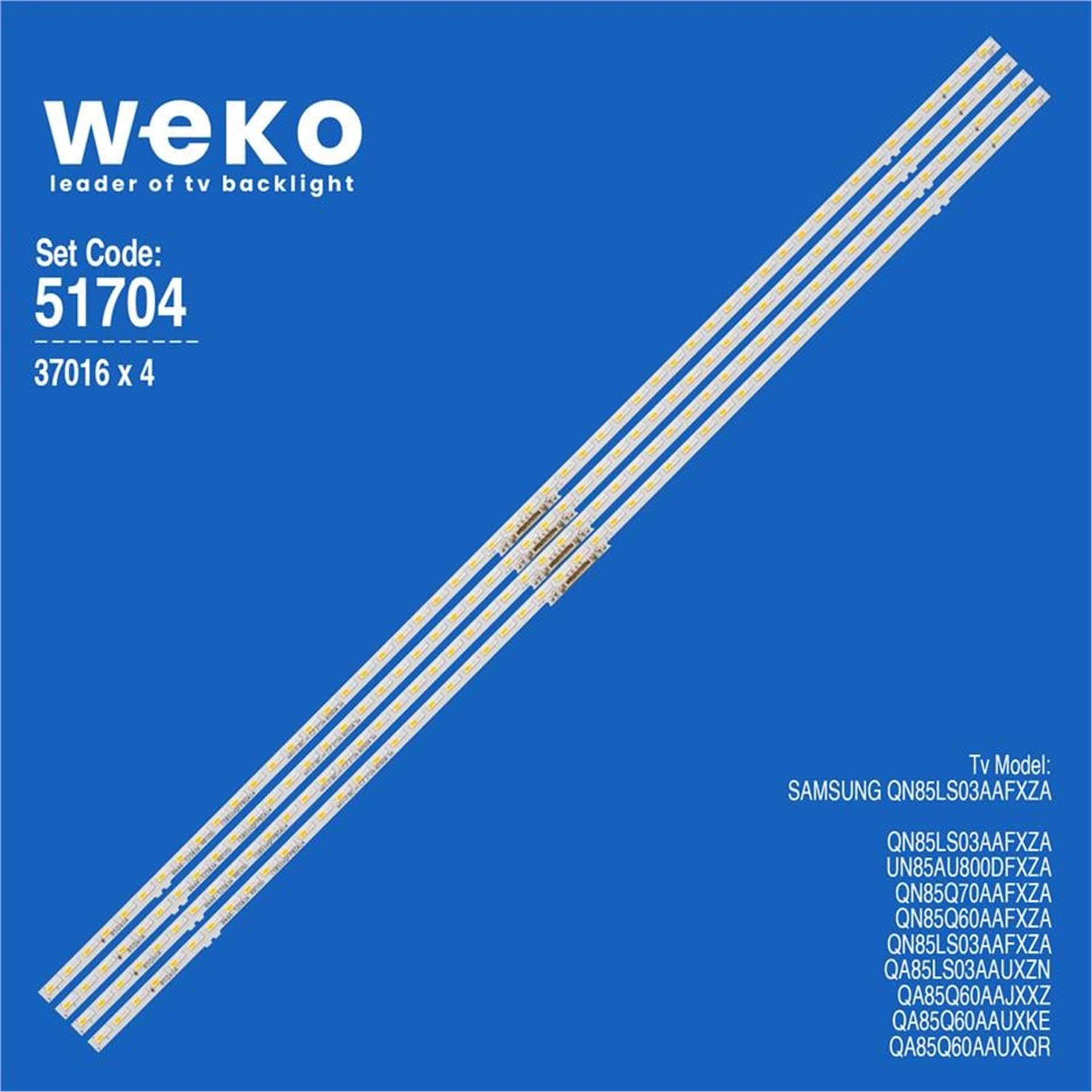 Weko Wkset-6704 37016X4 Bn96-52583A Rev00 Es85svqfpbga54 4 Adet Led Bar Two Color (İki Renk) (54Led) - Tv Led Bar