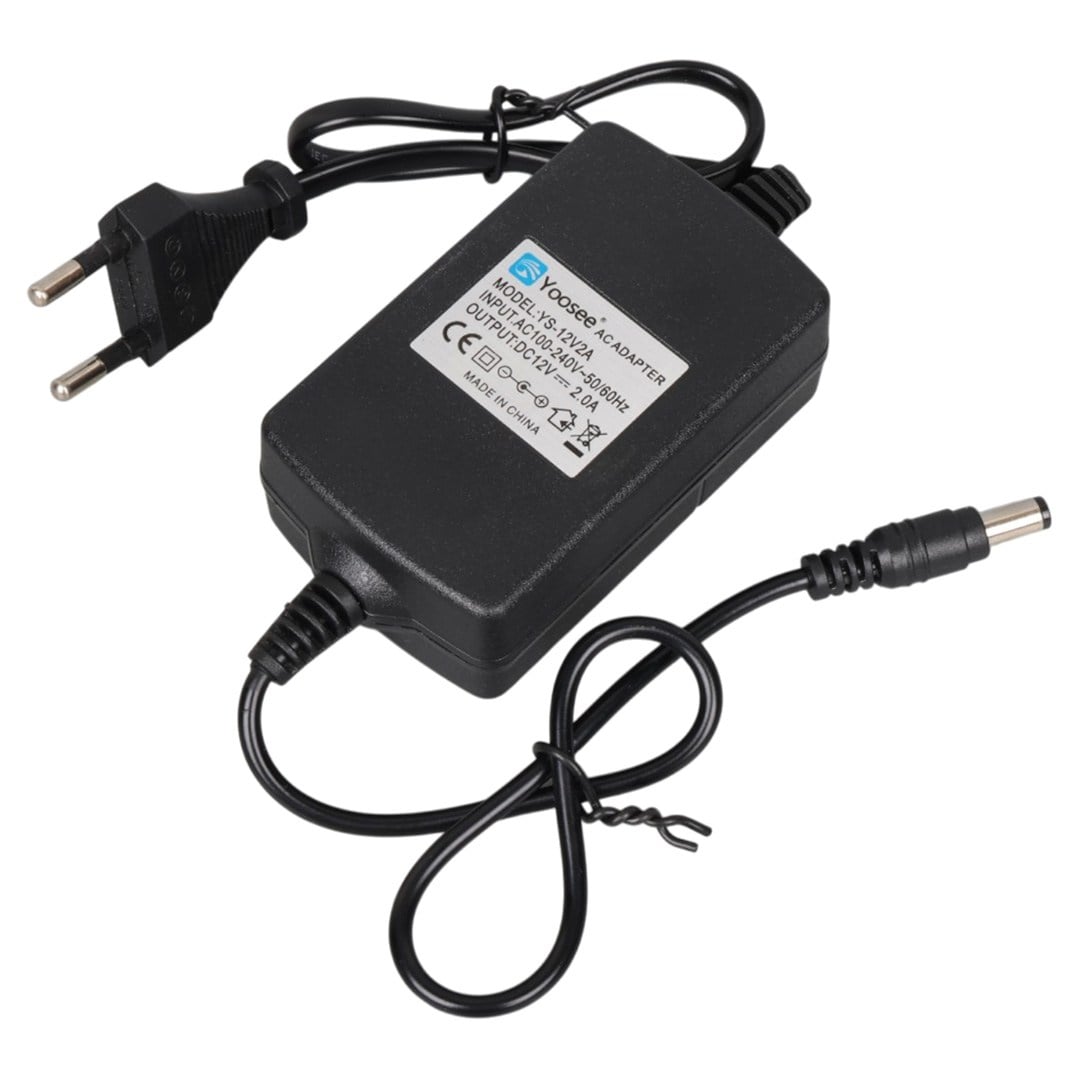 YOOSEE YS-12V2A 12 VOLT - 2 AMPER 5.5*2.5 MM UÇLU PLASTİK KASA MASAÜSTÜ ADAPTÖR