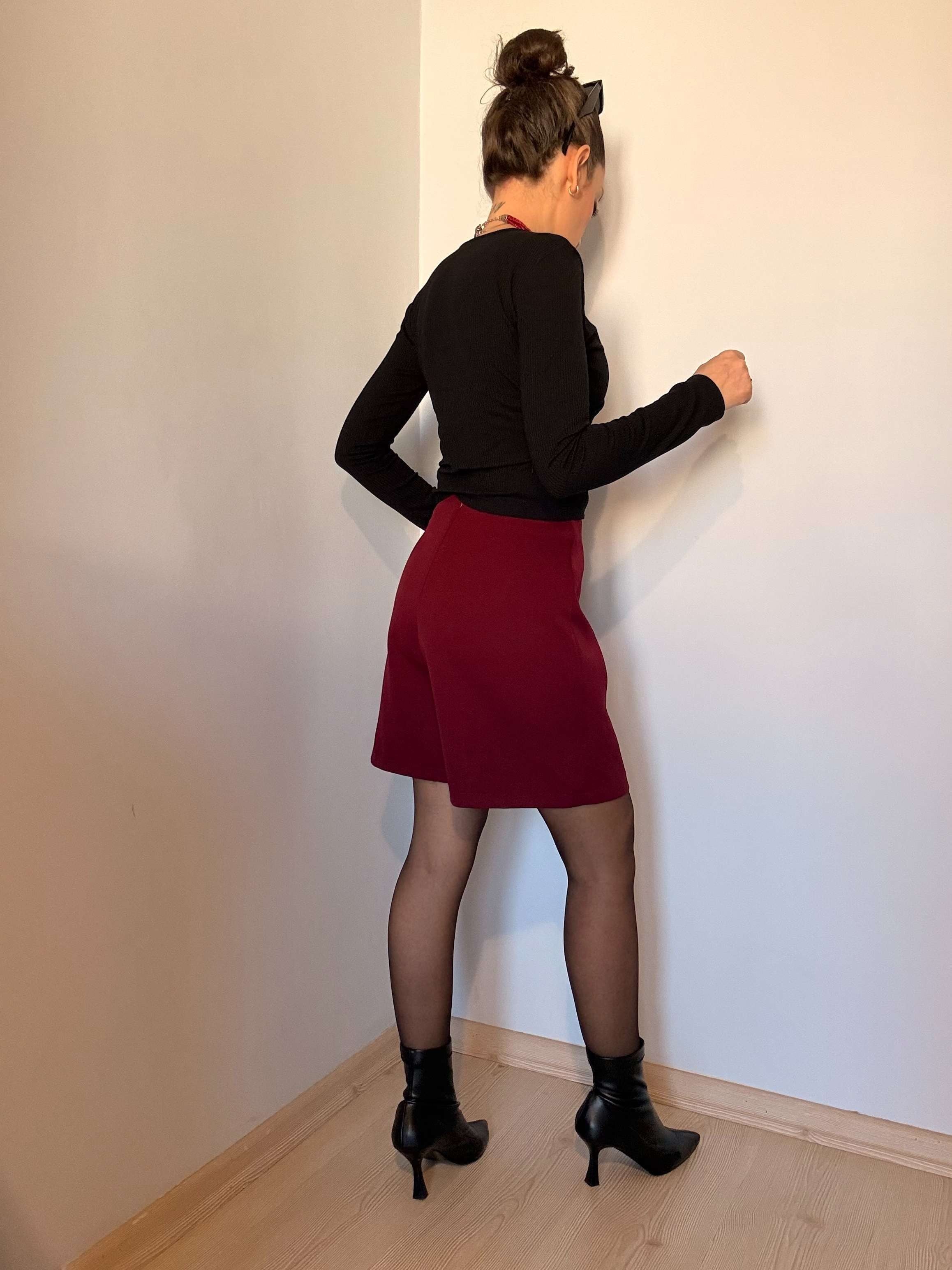 Bordo Şort Etek