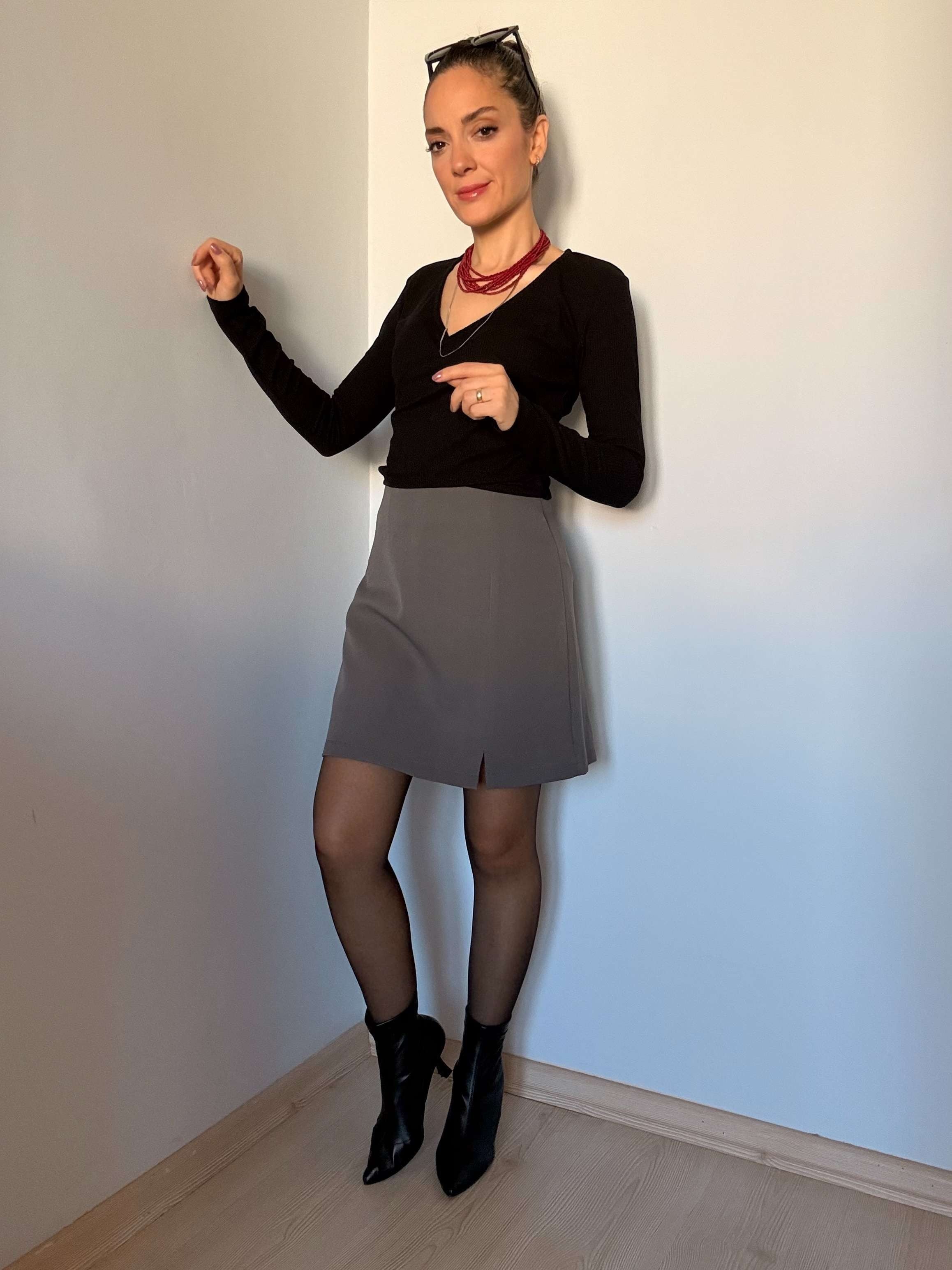 Gri Şort Etek