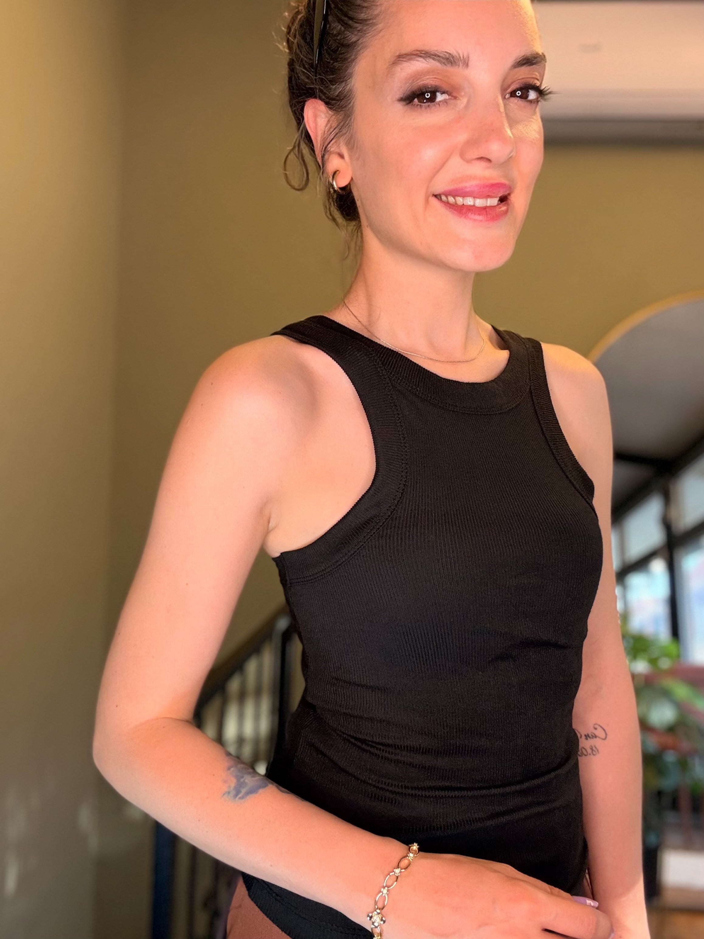 Siyah Kaşkorse Sırtı Açık Atlet