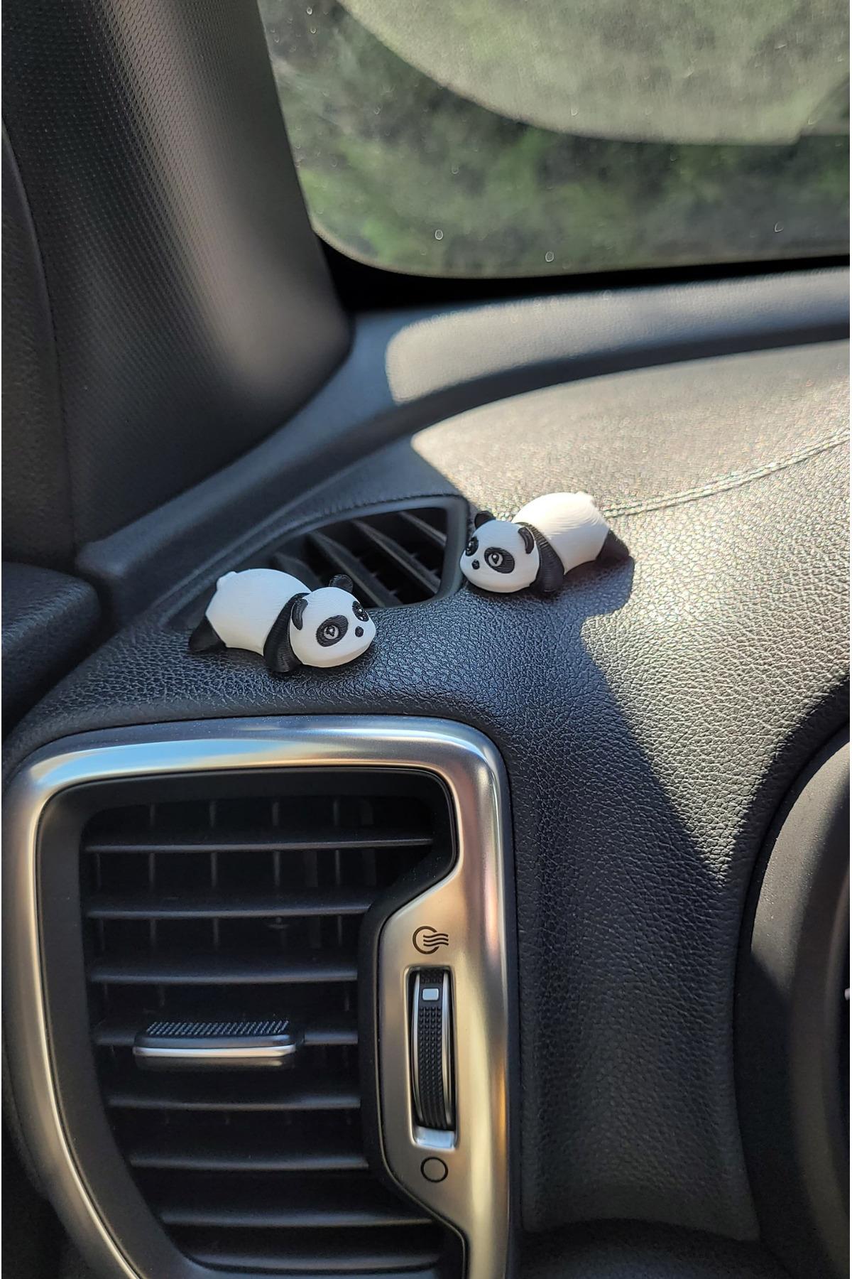 1 Adet Plastik Mini Panda Araç İçi Aksesuar, Araba Dekoru, Klima Süsü, Panda Dekor, Masa Dekoru.