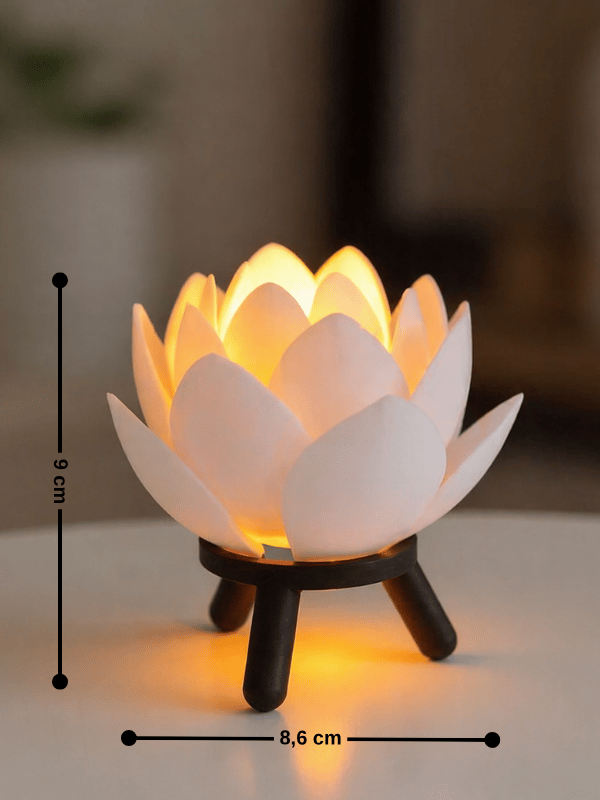 2 Adet Lotus Çiçeği Lamba Bohem Abajur Modern Ev Dekoru Mumluk Masa Lambası Işık