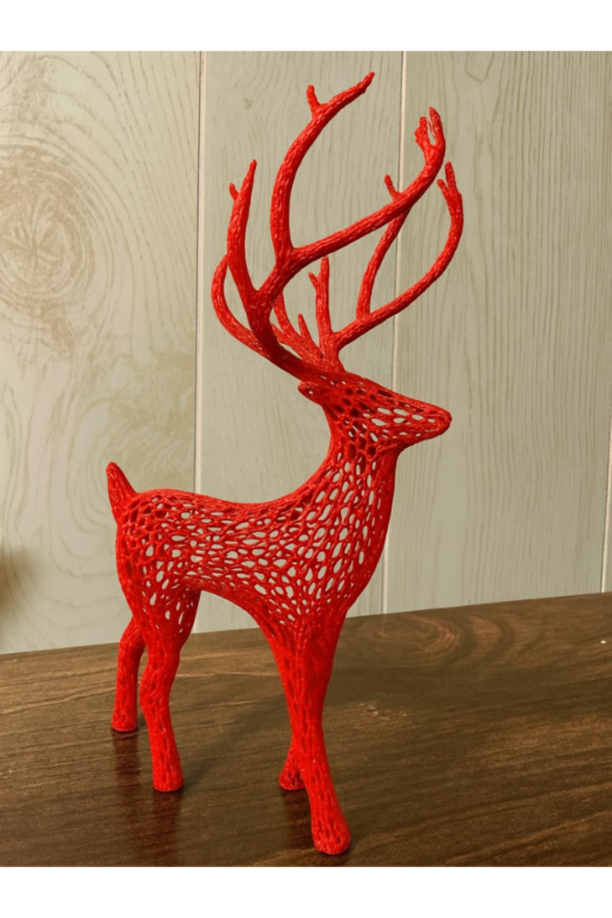2 Adet Yılbaşı Geyik Figürü Geyik Süs - 15cm - Plastik