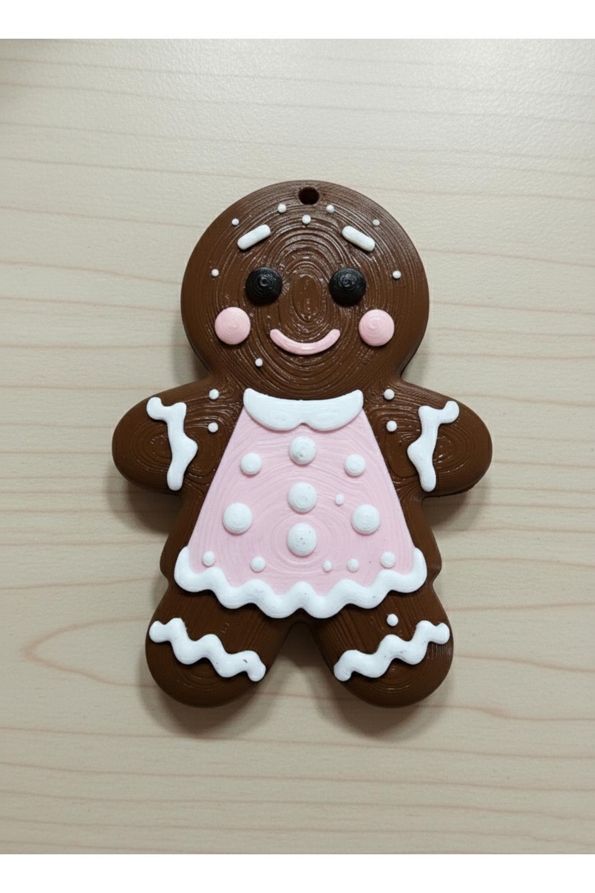4 Adet Kurabiye Adam Gingerbread Yılbaşı Çam Ağacı Süsü Dekor Süsleme Seti 5 Cm