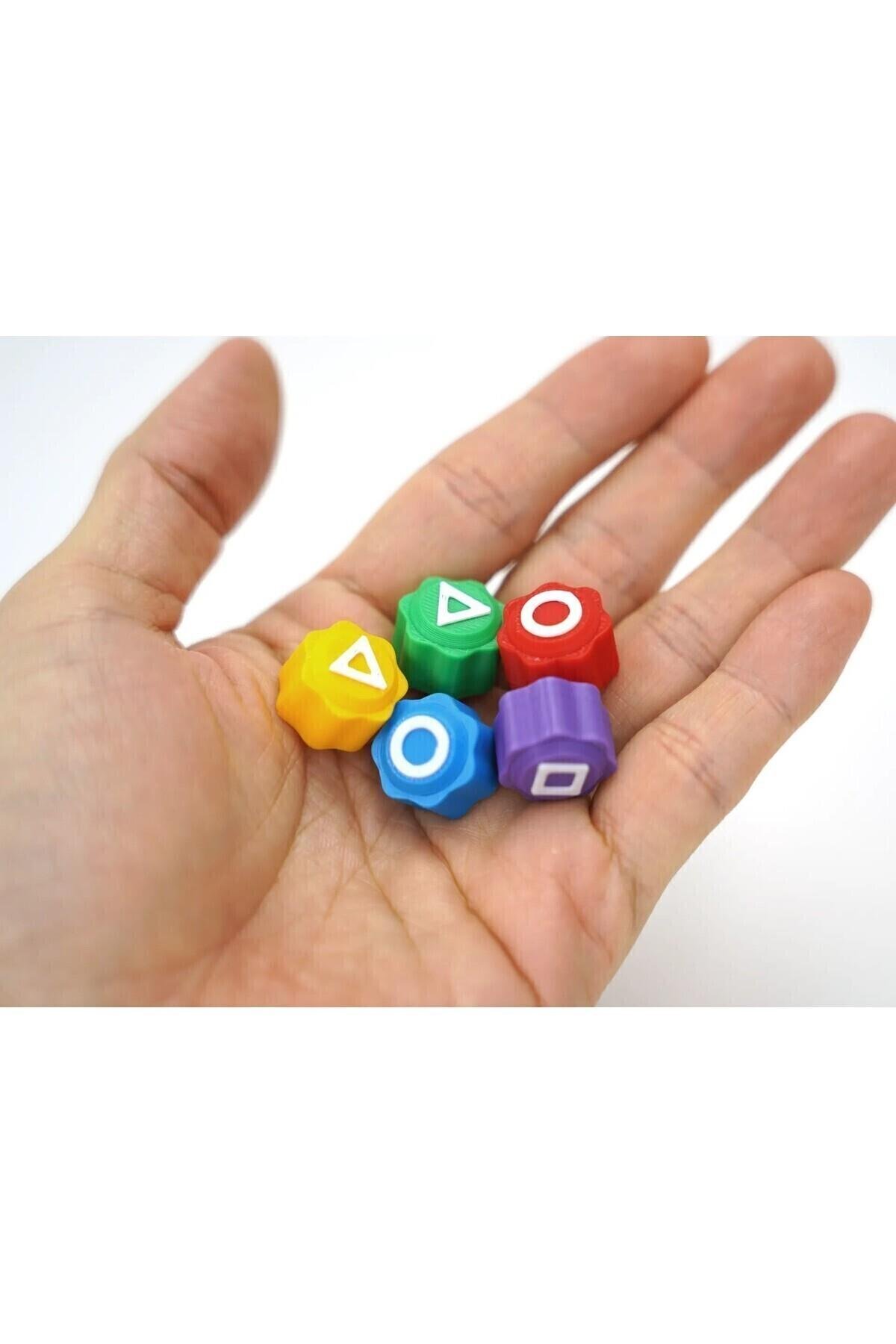5 Taş Seti Kalamar Oyun Beştaş Oyuncak Renkli Taş Gonggi [ Kutulu ] Squid Game