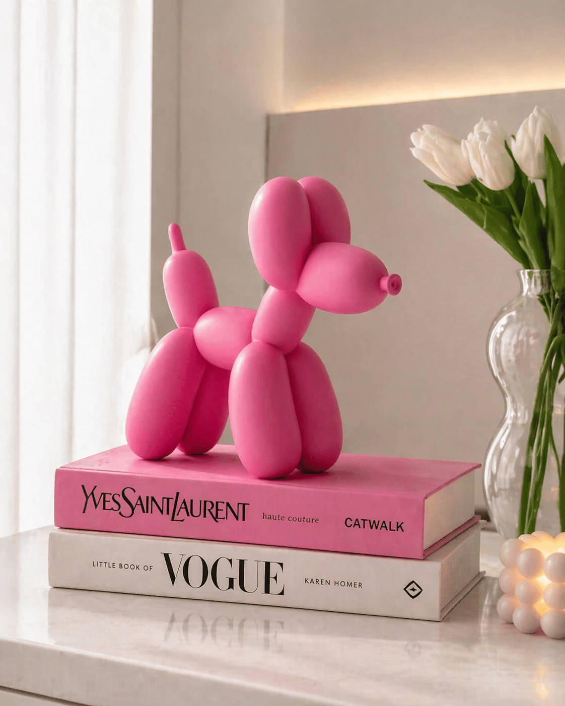 Balon Köpek Biblo – PLA Dekoratif Heykel, Modern Ev & Ofis Aksesuarı