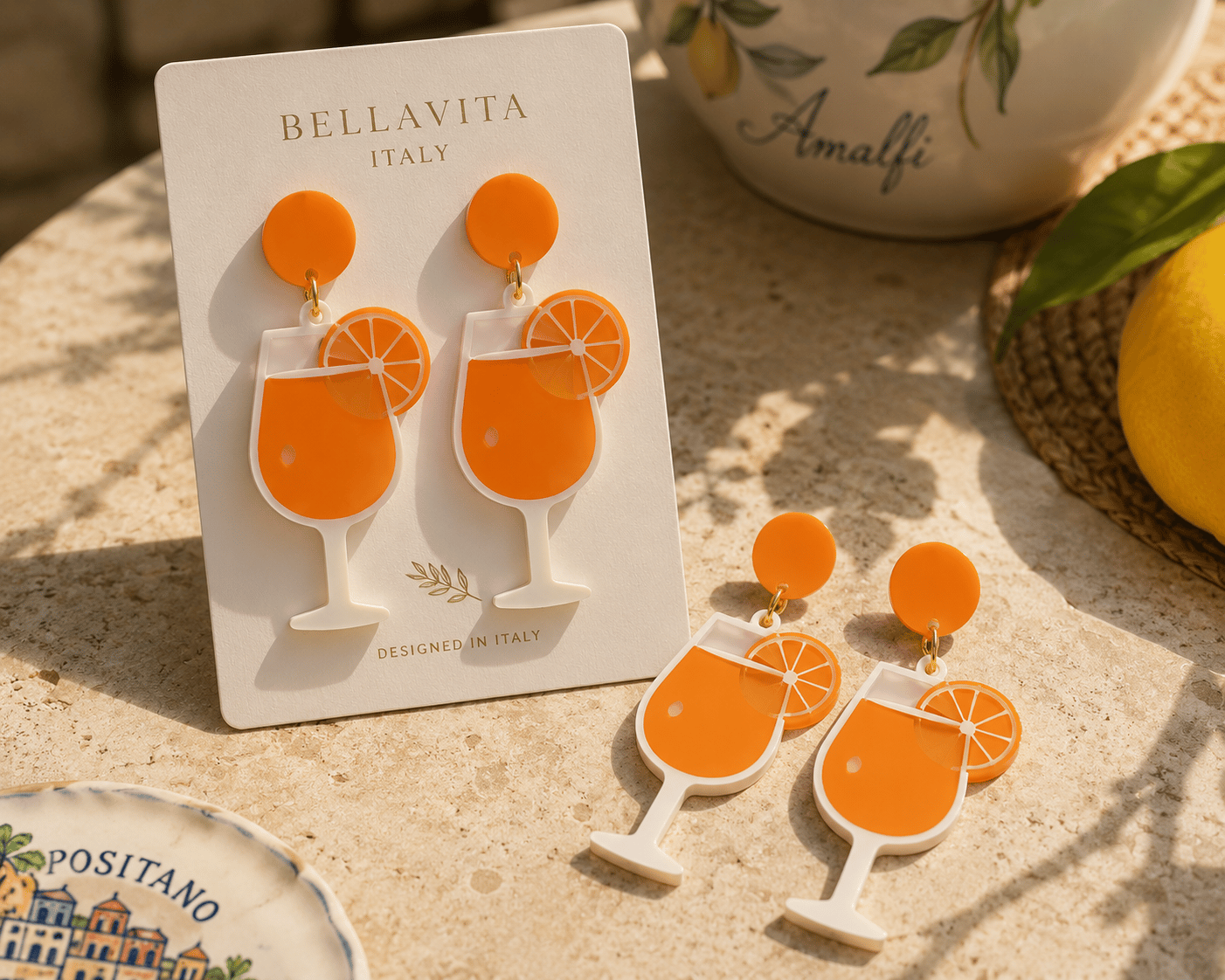 Bella Spritz Aperol Kokteyl Küpe – İtalyan Yazı Koleksiyonu
