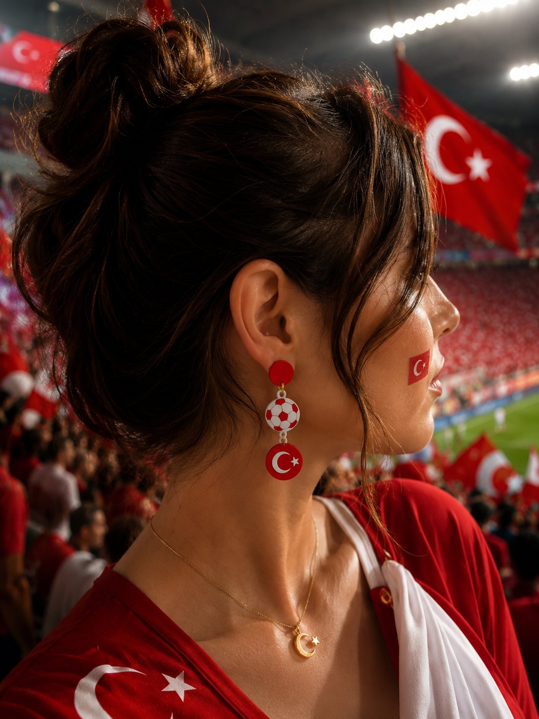 Bizim Çocuklar Küpe – Futbol Topu & Ay Yıldız Taraftar Küpesi