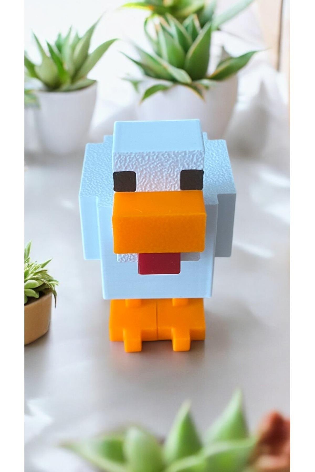 Blok Ve Pixel Temalı Tavuk Oyun Figürü 6 Cm