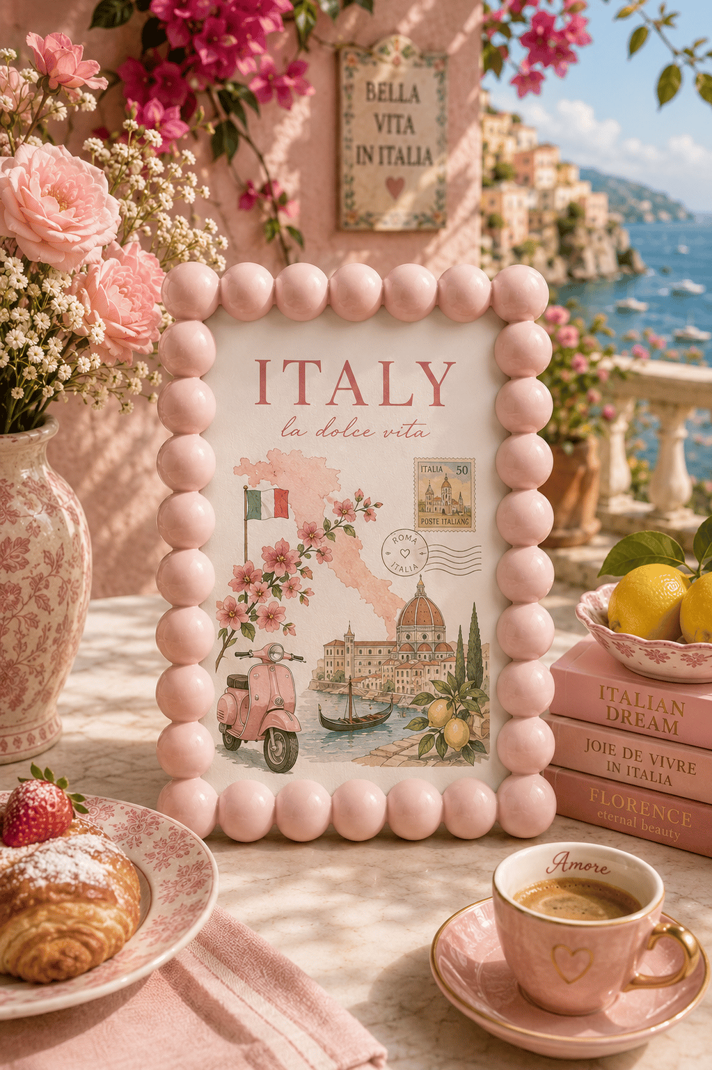 Bubble Frame Dekoratif Fotoğraf Çerçevesi 10x15 cm – PLA Boncuk Detaylı