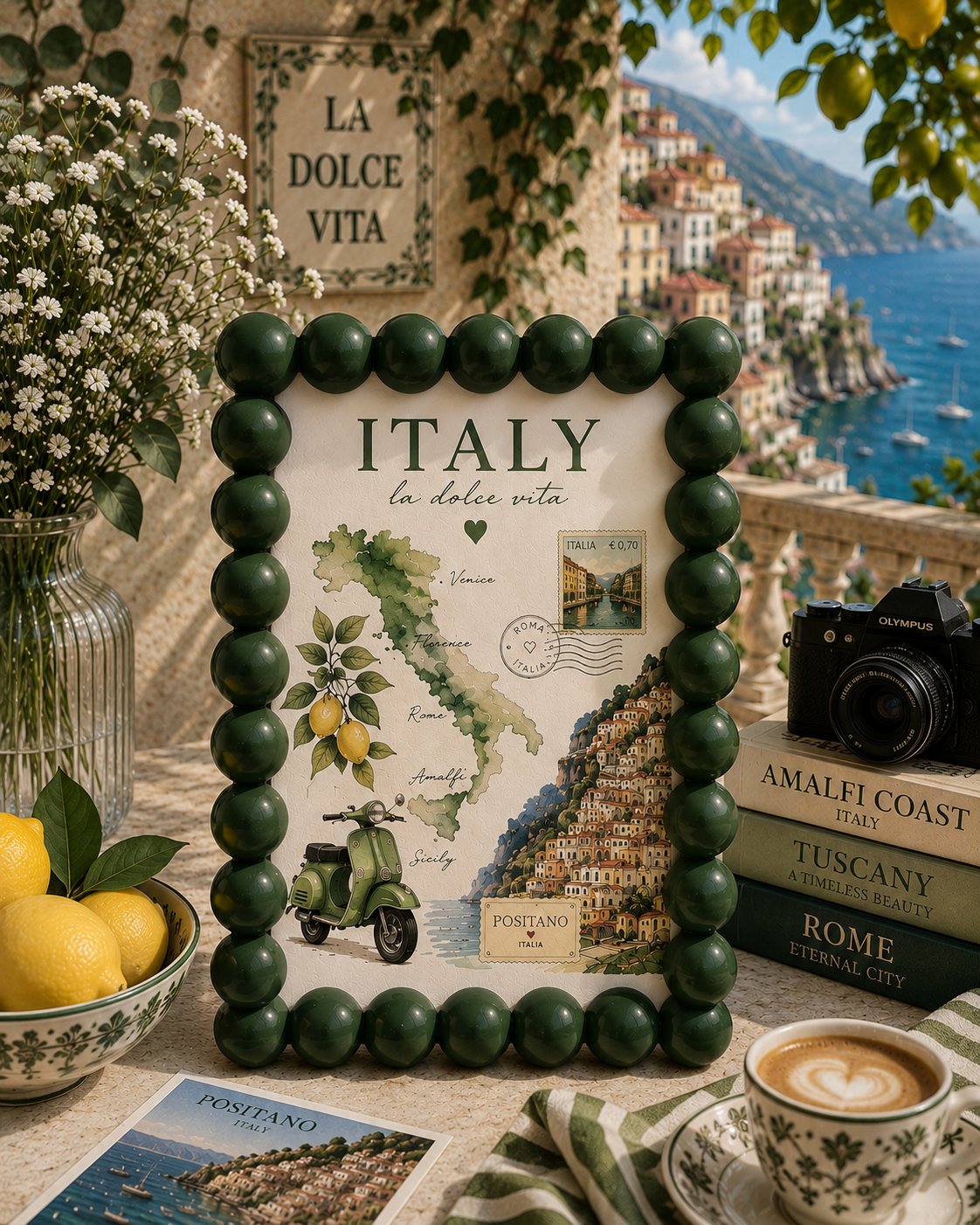 Bubble Frame Dekoratif Fotoğraf Çerçevesi 10x15 cm – PLA Boncuk Detaylı