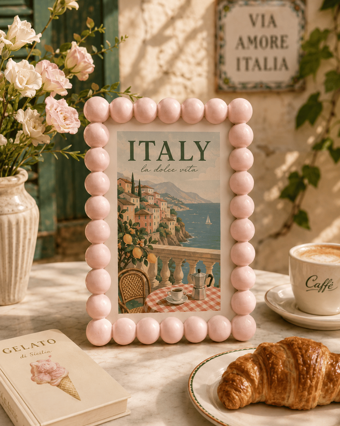 Bubble Frame Dekoratif Fotoğraf Çerçevesi 10x15 cm – PLA Boncuk Detaylı