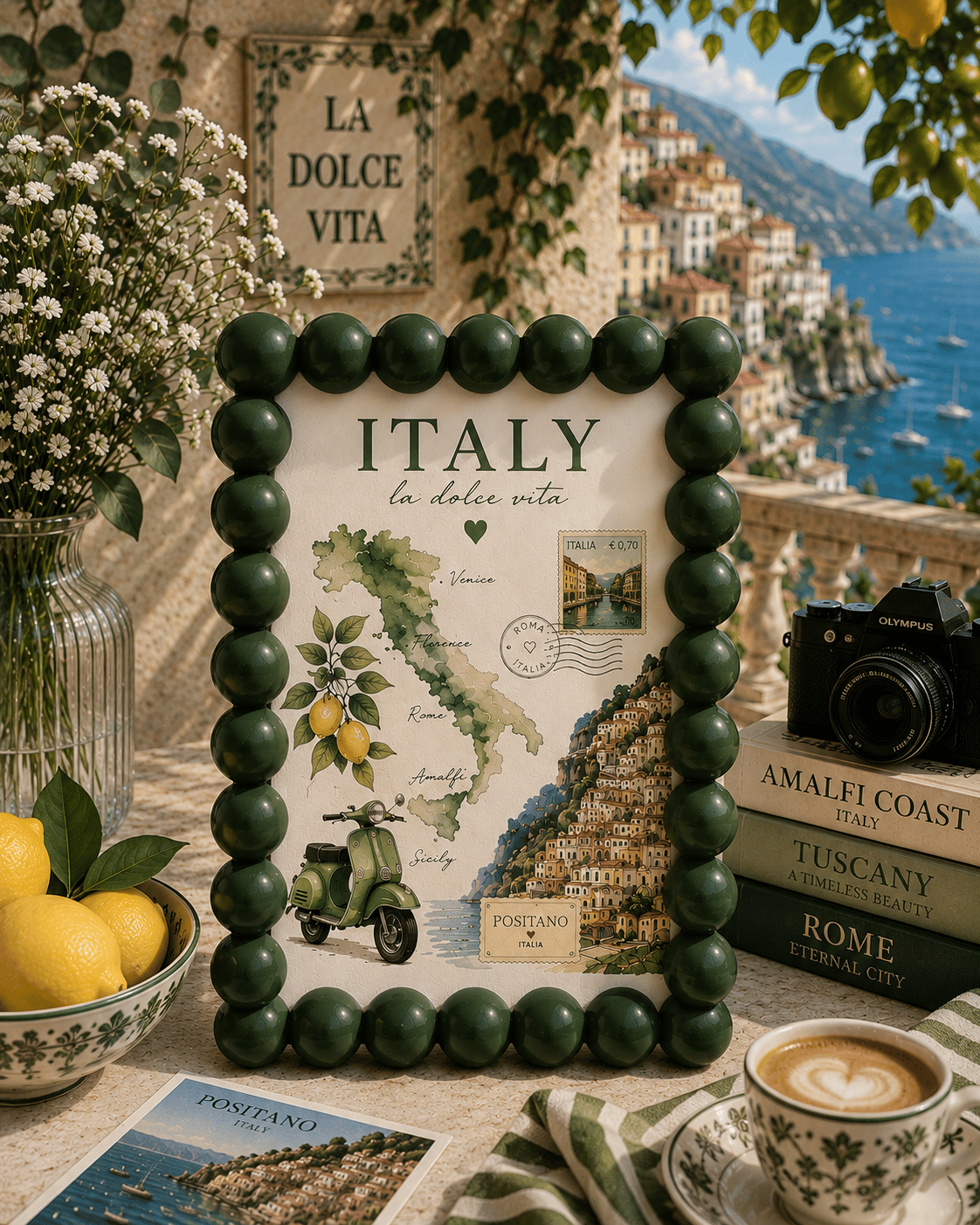 Bubble Frame Dekoratif Fotoğraf Çerçevesi 10x15 cm – PLA Boncuk Detaylı