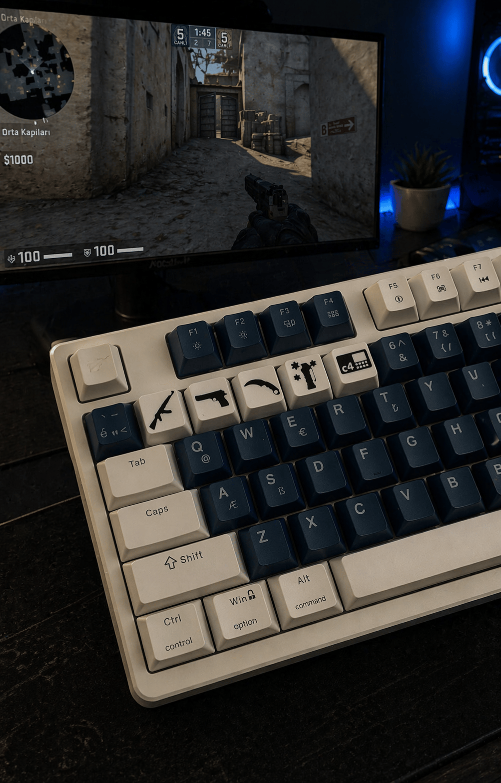 CS Temalı 5'li Oyuncu Keycap Seti – Cherry MX Uyumlu (1-5) Tuş