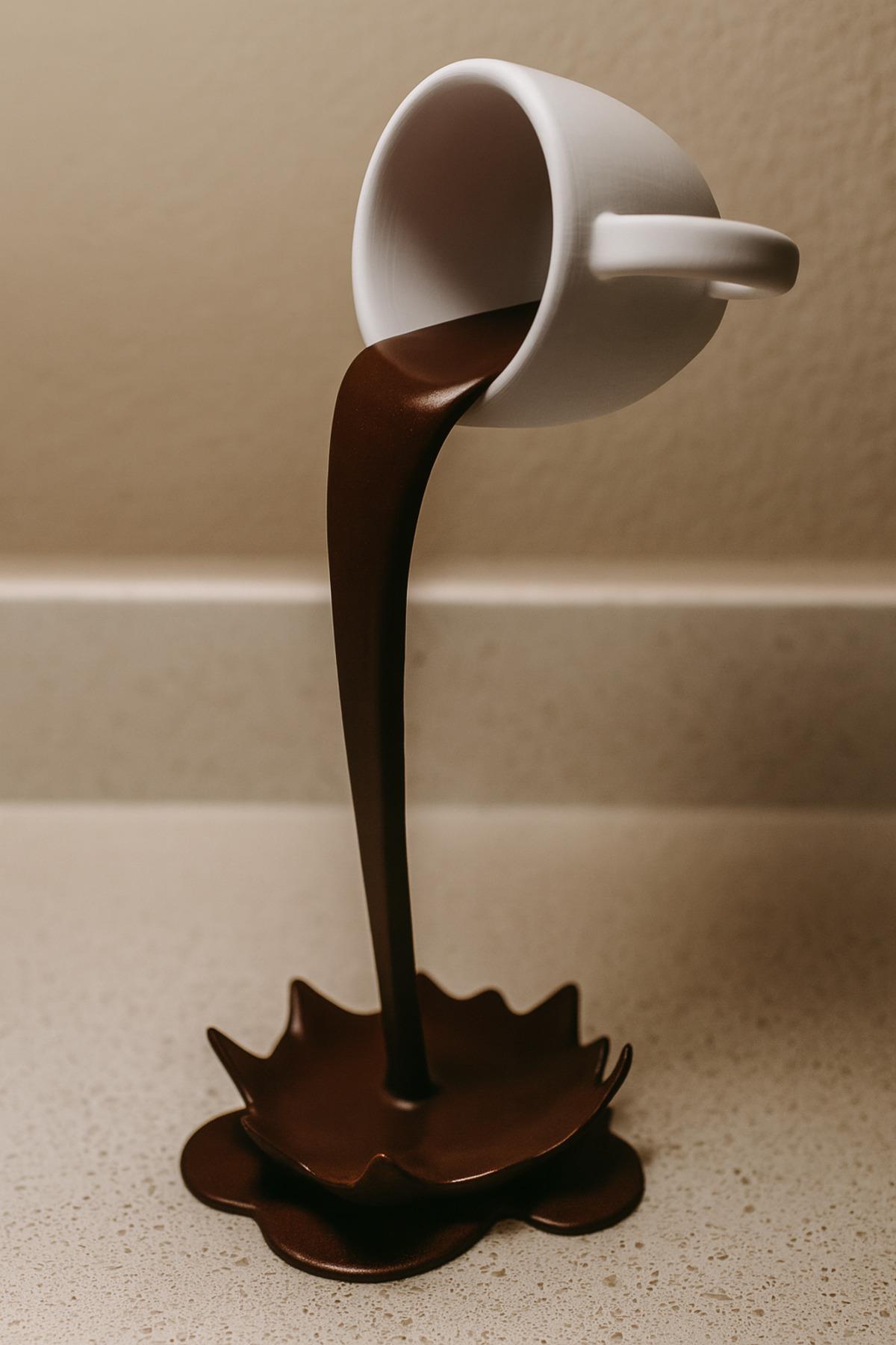 Dekoratif Dökülen Kahve Figürü - Kahve Köşesi - Coffee Corner 20cm