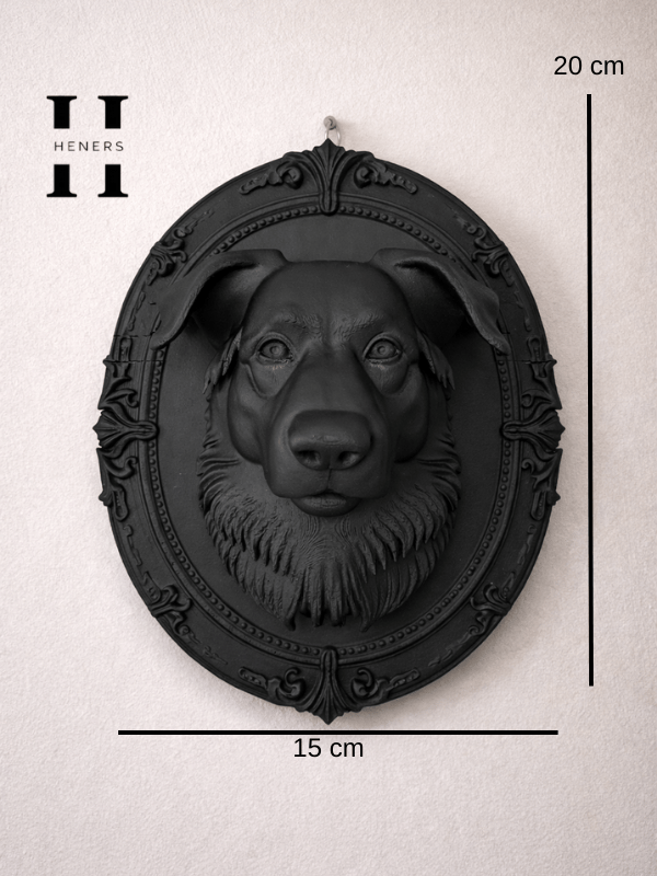 Gotik Köpek Oval Çerçeve , Dekoratif Ürün