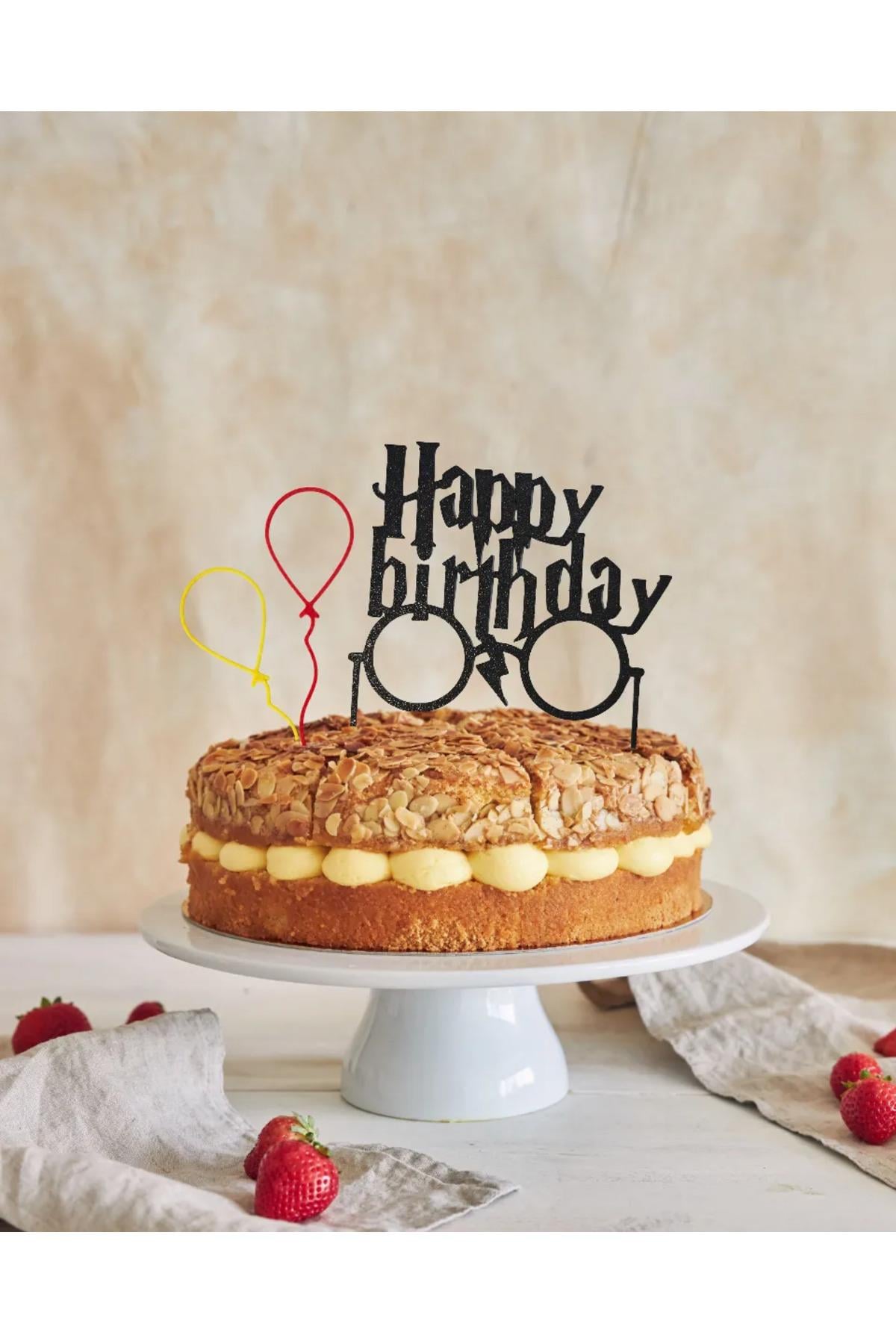 Happy Birthday Yazılı Pasta Üstü Süsü Doğum günü - Harry Potter