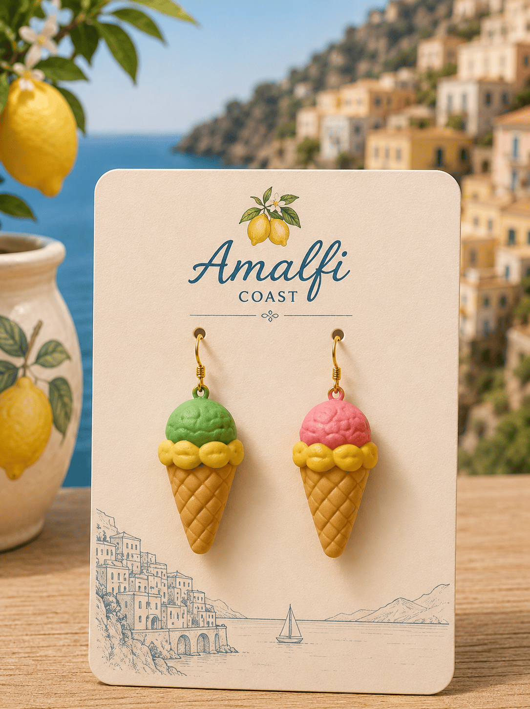 HENERS Amalfi Summer Collection İtalya Yaz Tarzı Küpe | Renk Seçenekli