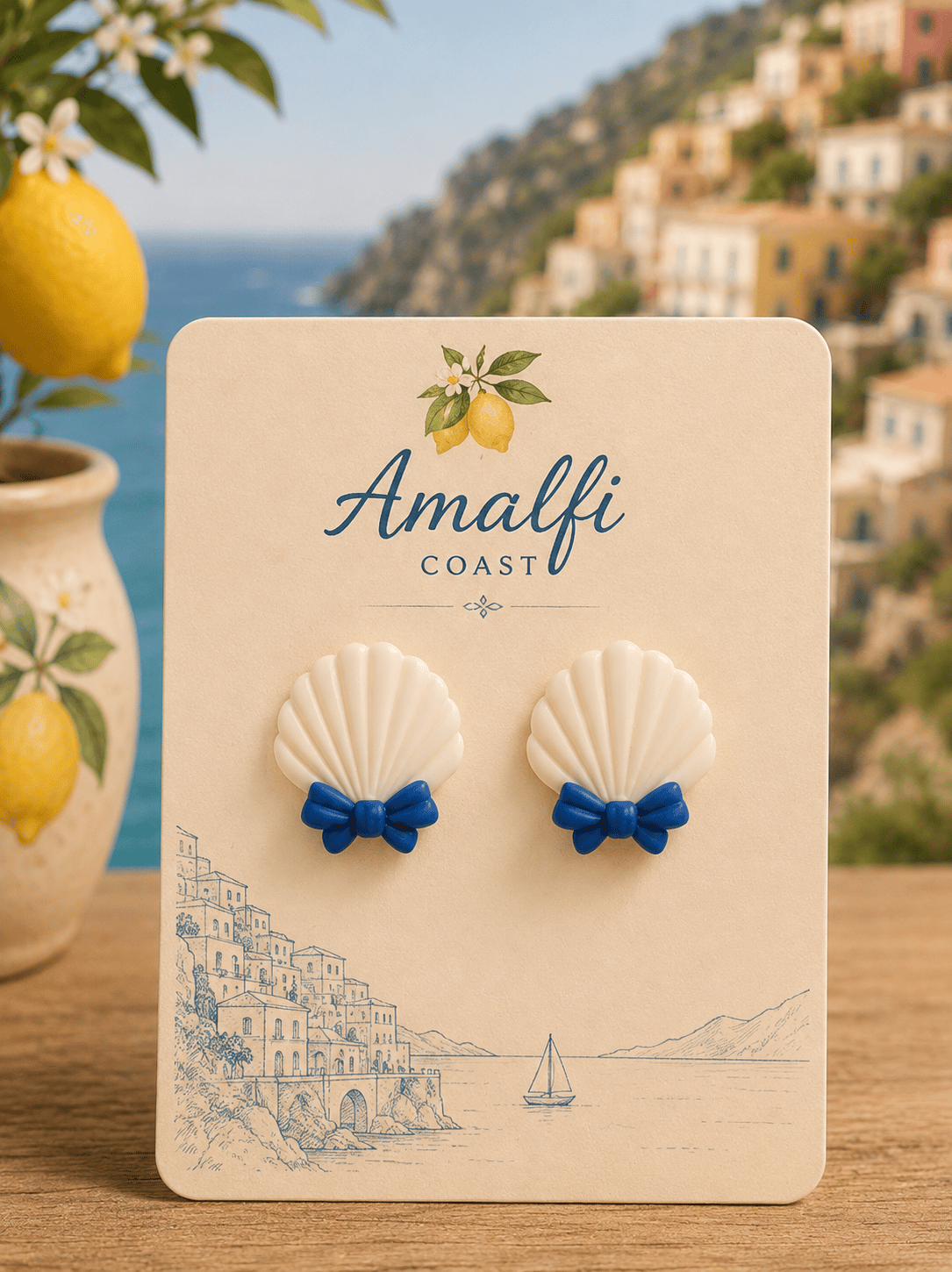 HENERS Amalfi Summer Collection İtalya Yaz Tarzı Küpe | Renk Seçenekli