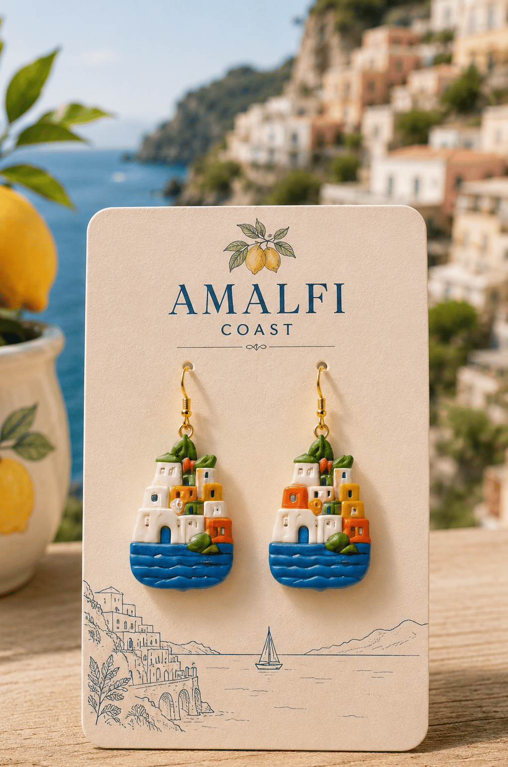 HENERS Amalfi Summer Collection İtalya Yaz Tarzı Küpe | Renk Seçenekli