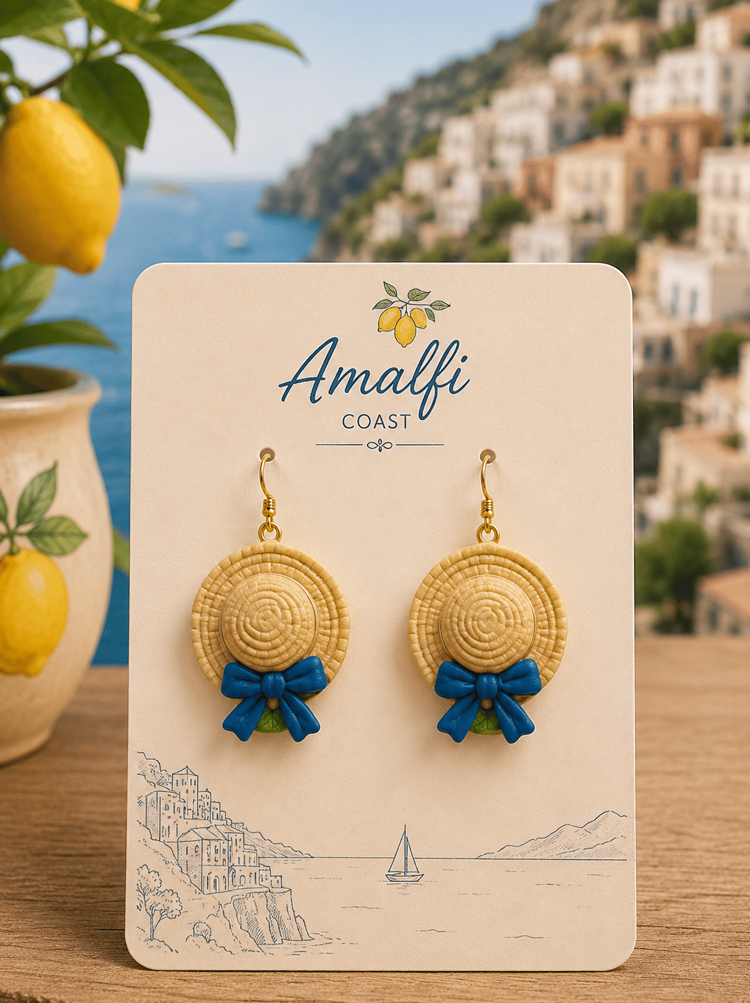 HENERS Amalfi Summer Collection İtalya Yaz Tarzı Küpe | Renk Seçenekli