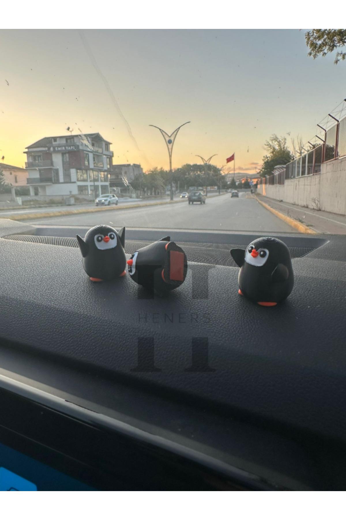 Mini Penguen - Araç İçi Aksesuar Sevimli Penguenler (3 lü set)