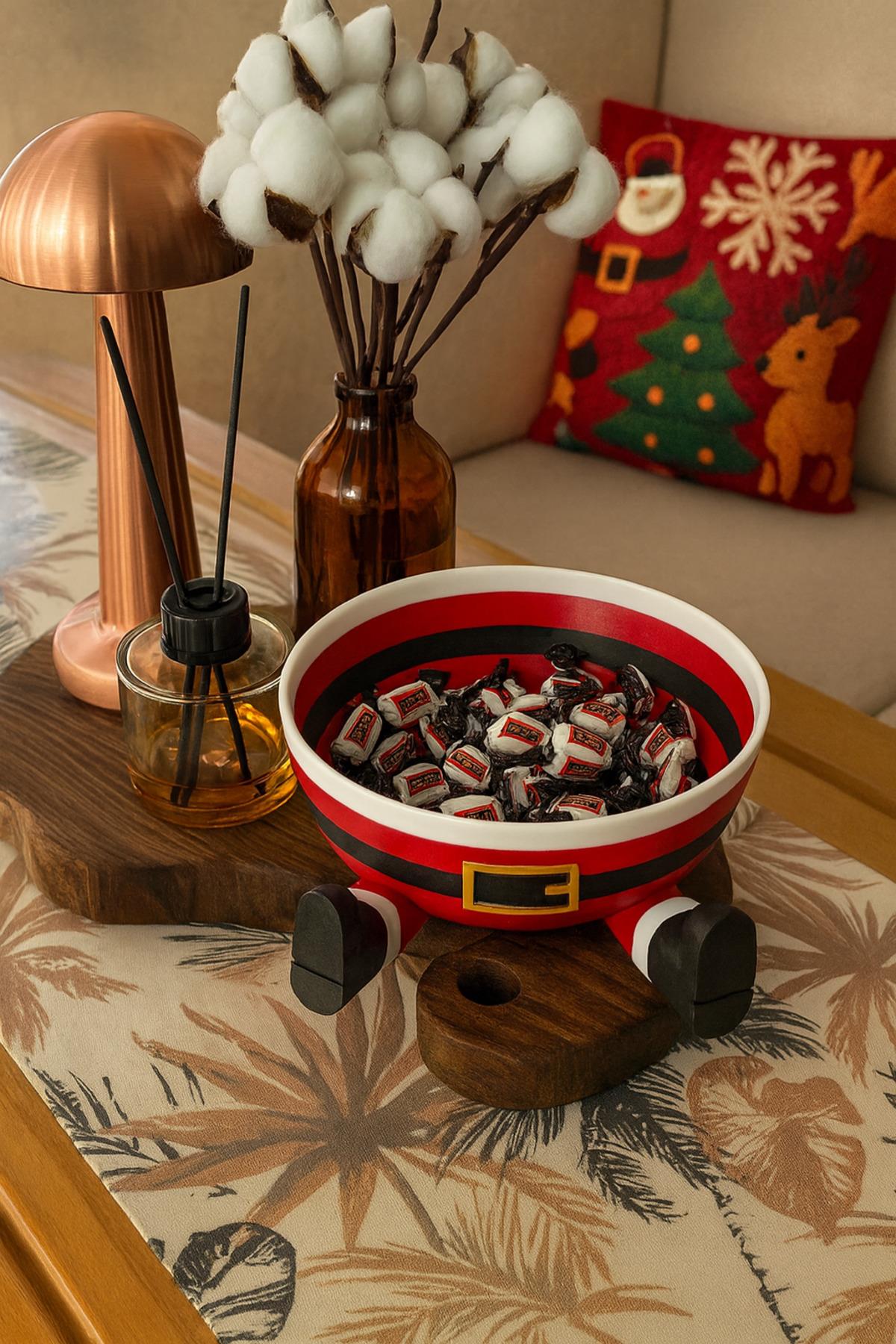 Noel Baba Şeklinde Kâse | 3D Baskı Christmas Santa Bowl – Yılbaşı Dekor & Şekerlik