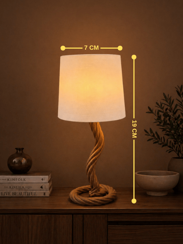 Rustik Halat Tasarımlı Minyatür Abajur / Masa Üstü Dekor Lambası - Tealight