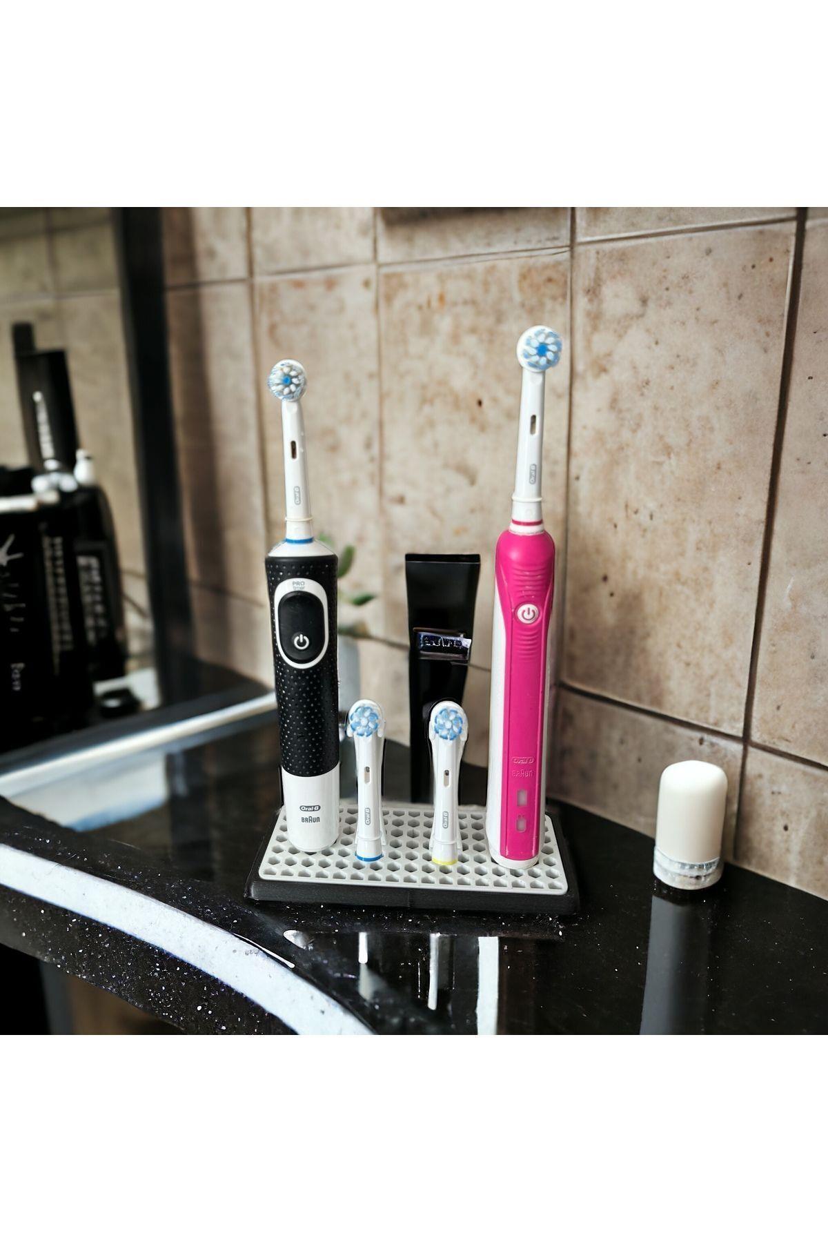Şarjlı ve Pilli Diş Fırçası Tutucu 2li - Banyo Düzenleyici - Diş Fırçası Makina Standı
