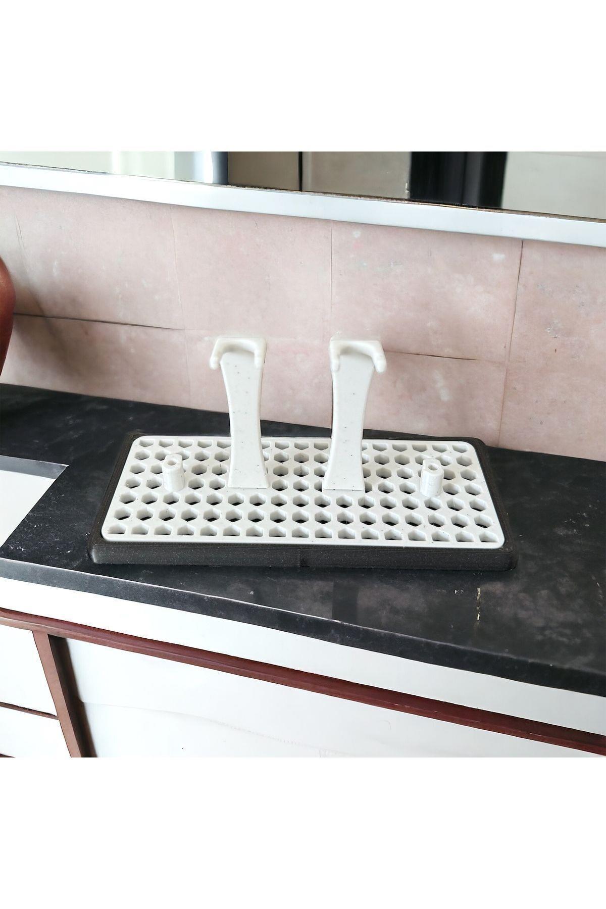 Şarjlı ve Pilli Diş Fırçası Tutucu 2li - Banyo Düzenleyici - Diş Fırçası Makina Standı