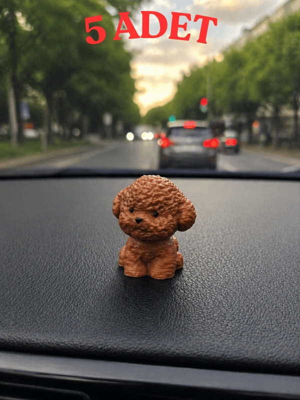 Sevimli Köpek Toy Poddle Araba Süsü, Masa Süsü, Minik Süs Hediye - 5 adet