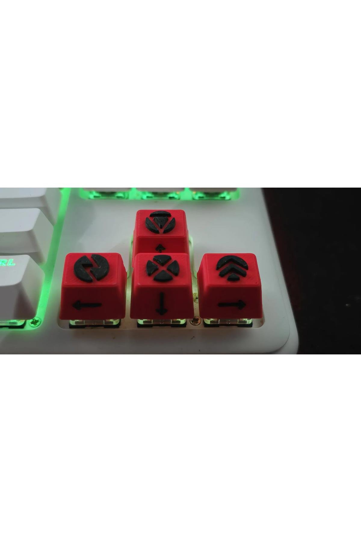 Valorant Keycaps Mekanik Klavye Tuşu - 6 Adet - Kırmızı