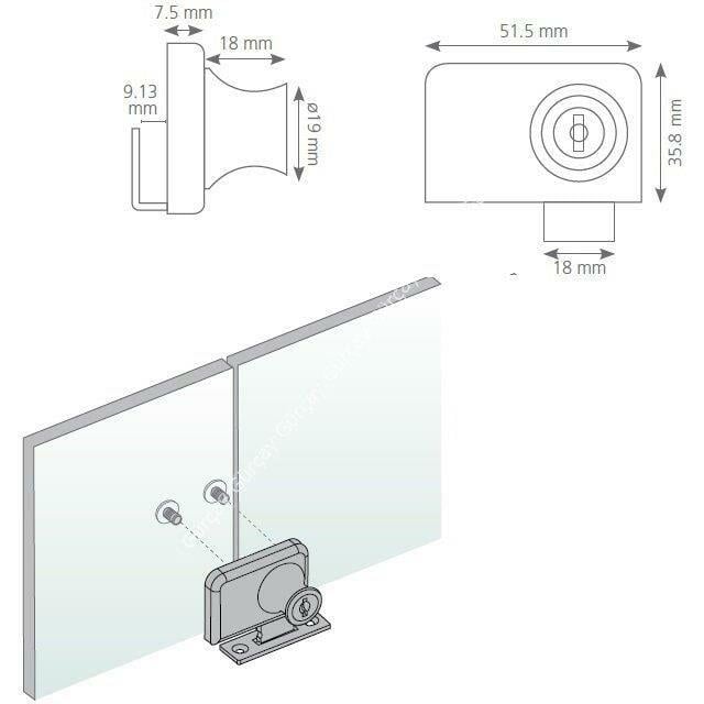 409 Çiftli Cam Kapak Kilidi Canex-Canex