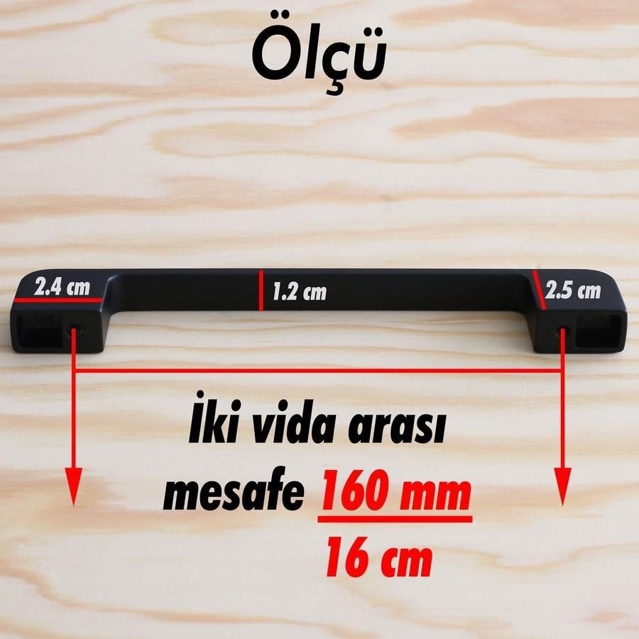 Arel 160 mm Siyah Kulp Mobilya Dolap Çekmece Vestiyer Kulpları-İMZA