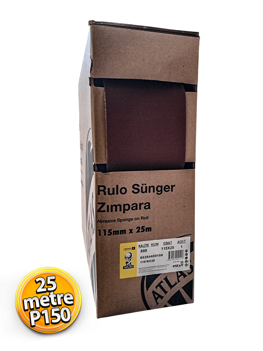 Atlas Rulo Soft Sünger Zımpara Bronze 888 115 mm 25 Metre P150 Kum-Atlas