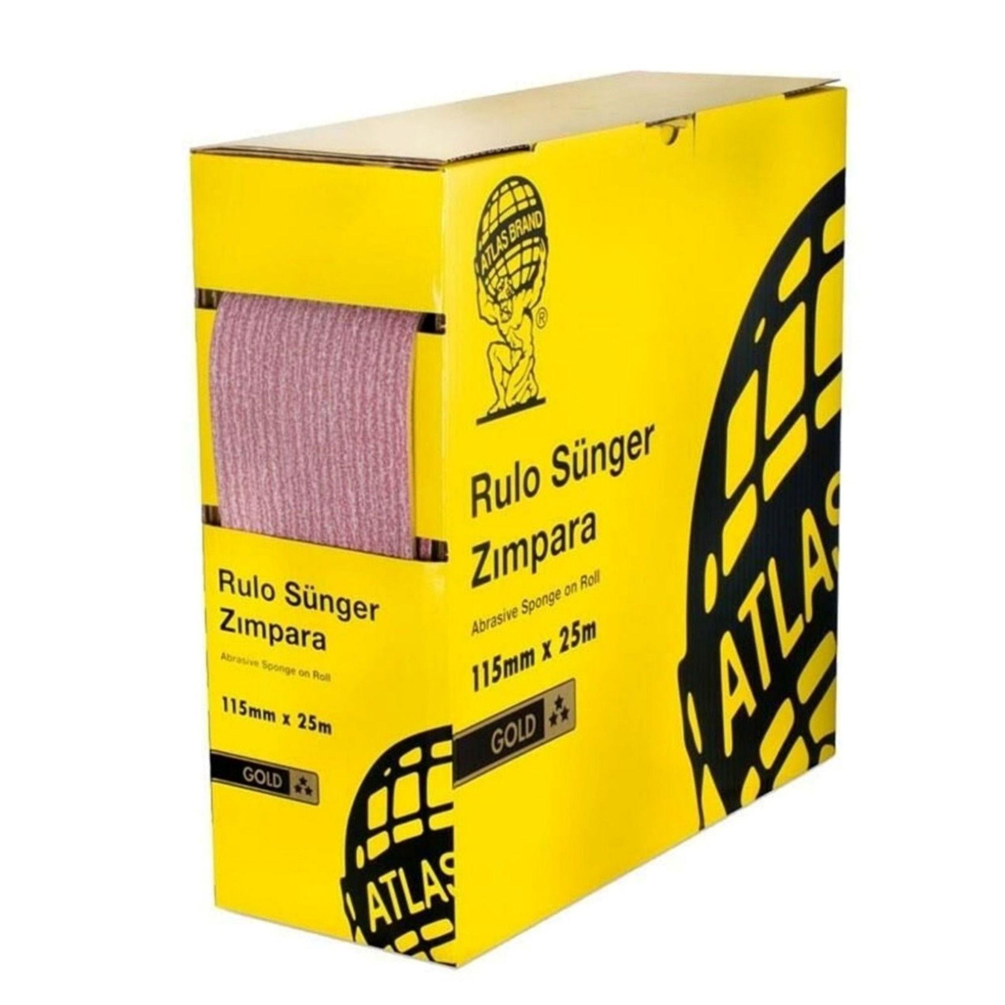 Atlas Rulo Soft Sünger Zımpara Gold 115 mm 25 Metre P180 Kum-Atlas