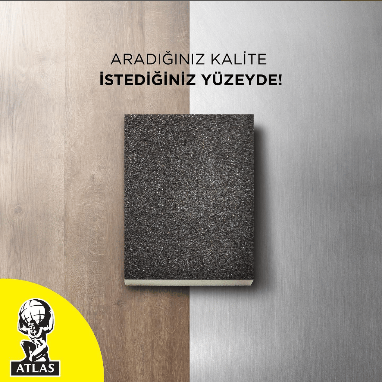 Atlas Sünger İnce Zımpara 98x123x10 mm 80 Kum-Atlas