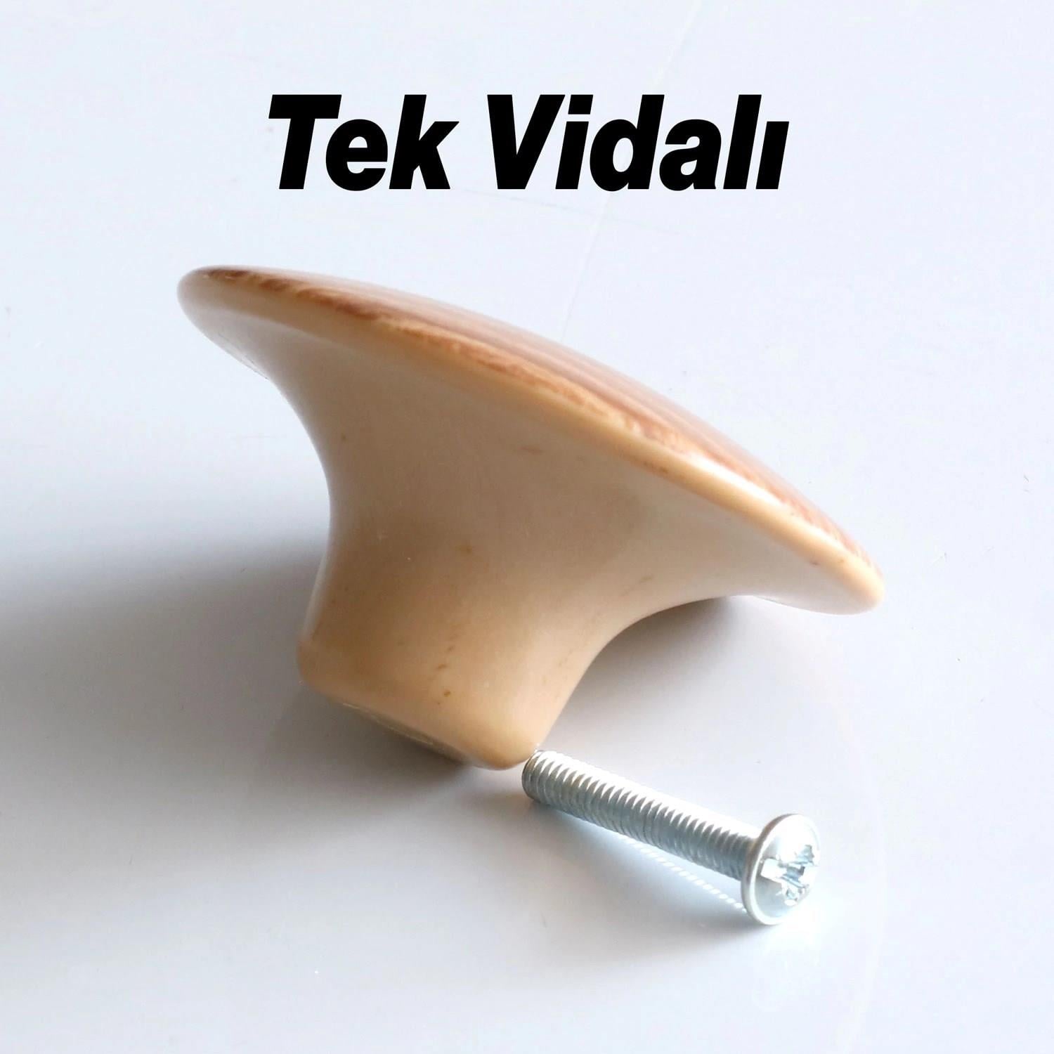 Bohem Oval Düğme Plastik 55 mm Söğüt Dolap Mobilya Mutfak Dolabı Çekmece Dolap Kapak Kulpu Kulbu Kulp Kulp Vidalı-ZİRVE HIRDAVAT