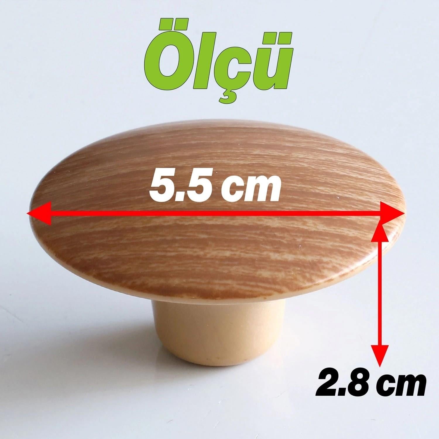 Bohem Oval Düğme Plastik 55 mm Söğüt Dolap Mobilya Mutfak Dolabı Çekmece Dolap Kapak Kulpu Kulbu Kulp Kulp Vidalı-ZİRVE HIRDAVAT