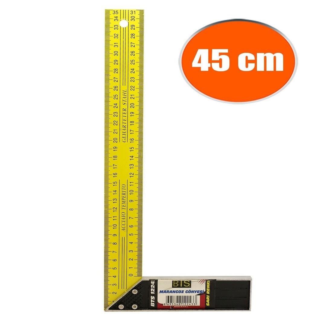 BTS Marangoz Gönye 45 cm Alüminyum Açı Ölçer Cetvel (12247)-BTS