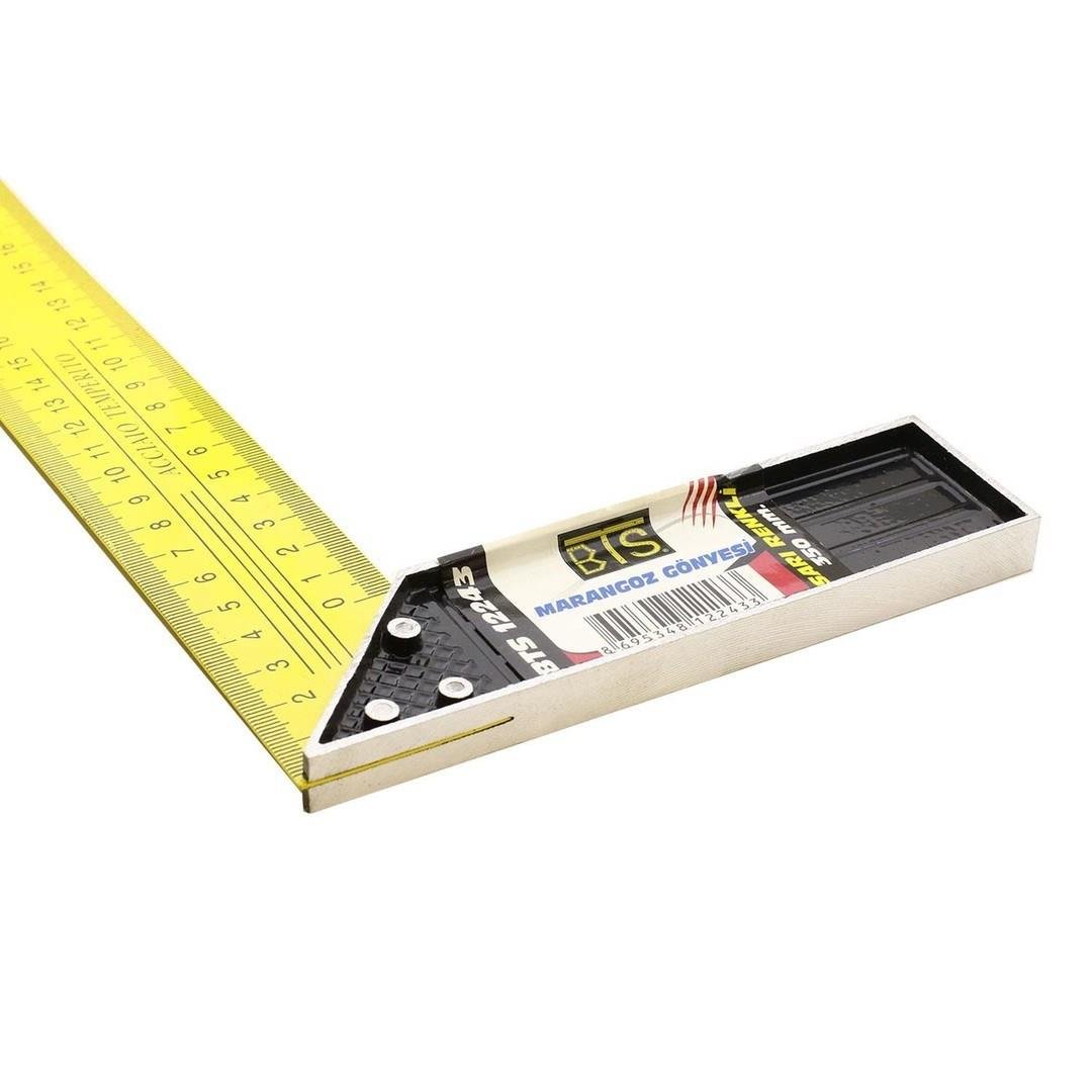 BTS Marangoz Gönye 60 cm Alüminyum Açı Ölçer Cetvel (12250)-BTS