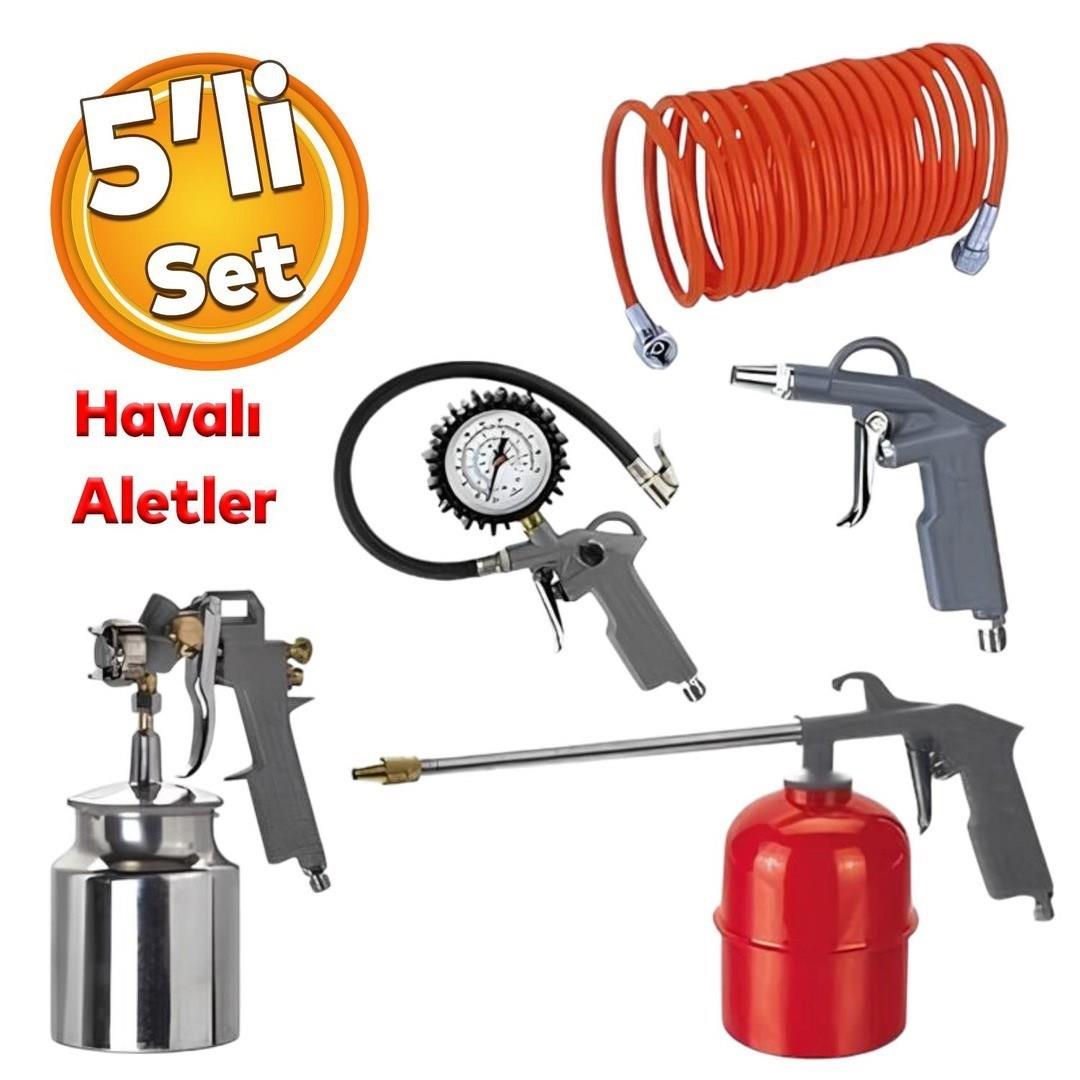 Cora FS-5000D Havalı Alet Boya Tabanca 5'li Seti-CORA