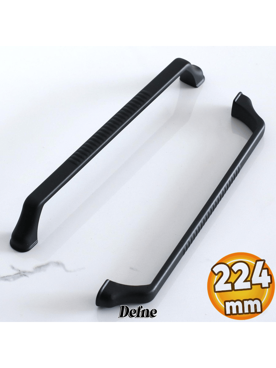 Defne 224 mm Siyah Kulp Mobilya Dolap Çekmece Vestiyer Kulpları-İMZA