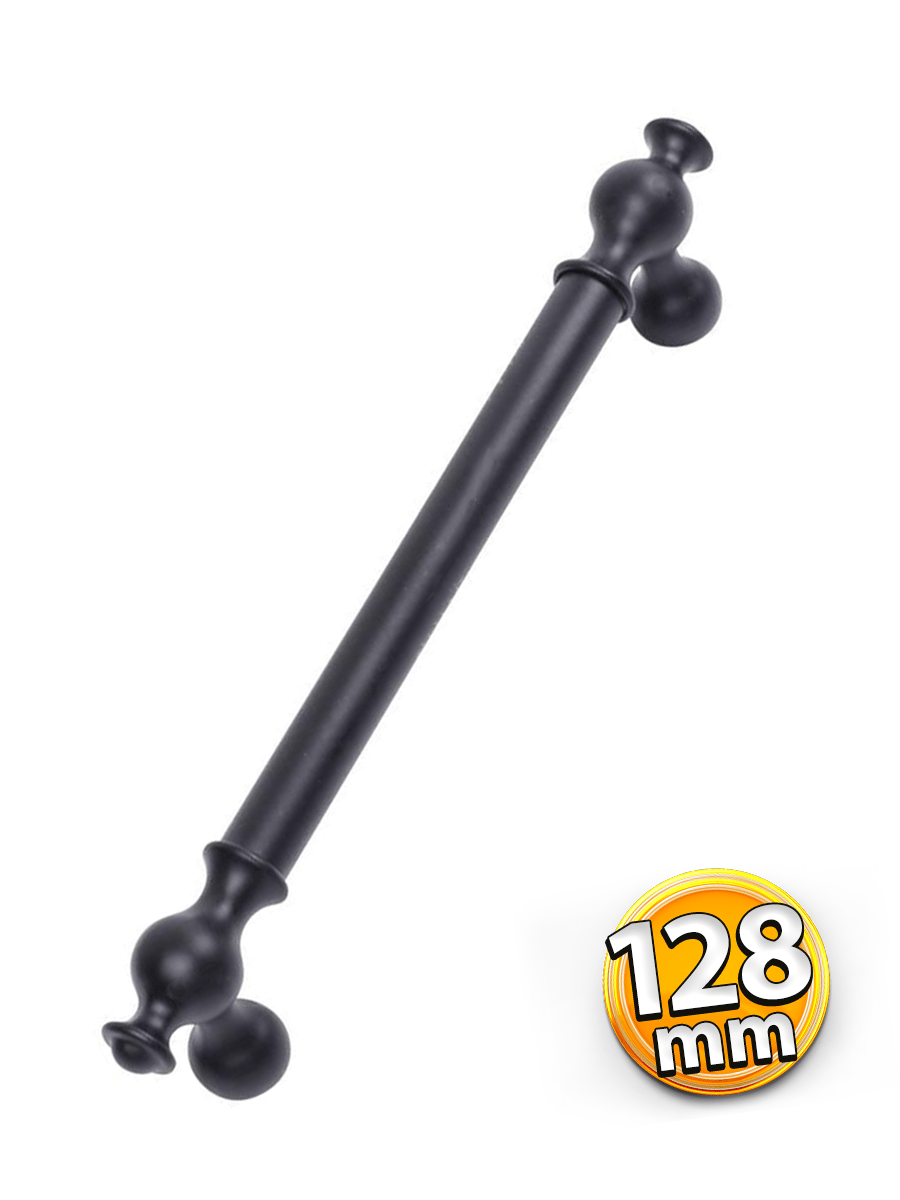 Dora 128 mm Siyah Kulp Mobilya Dolap Çekmece Vestiyer Kulpları-İMZA