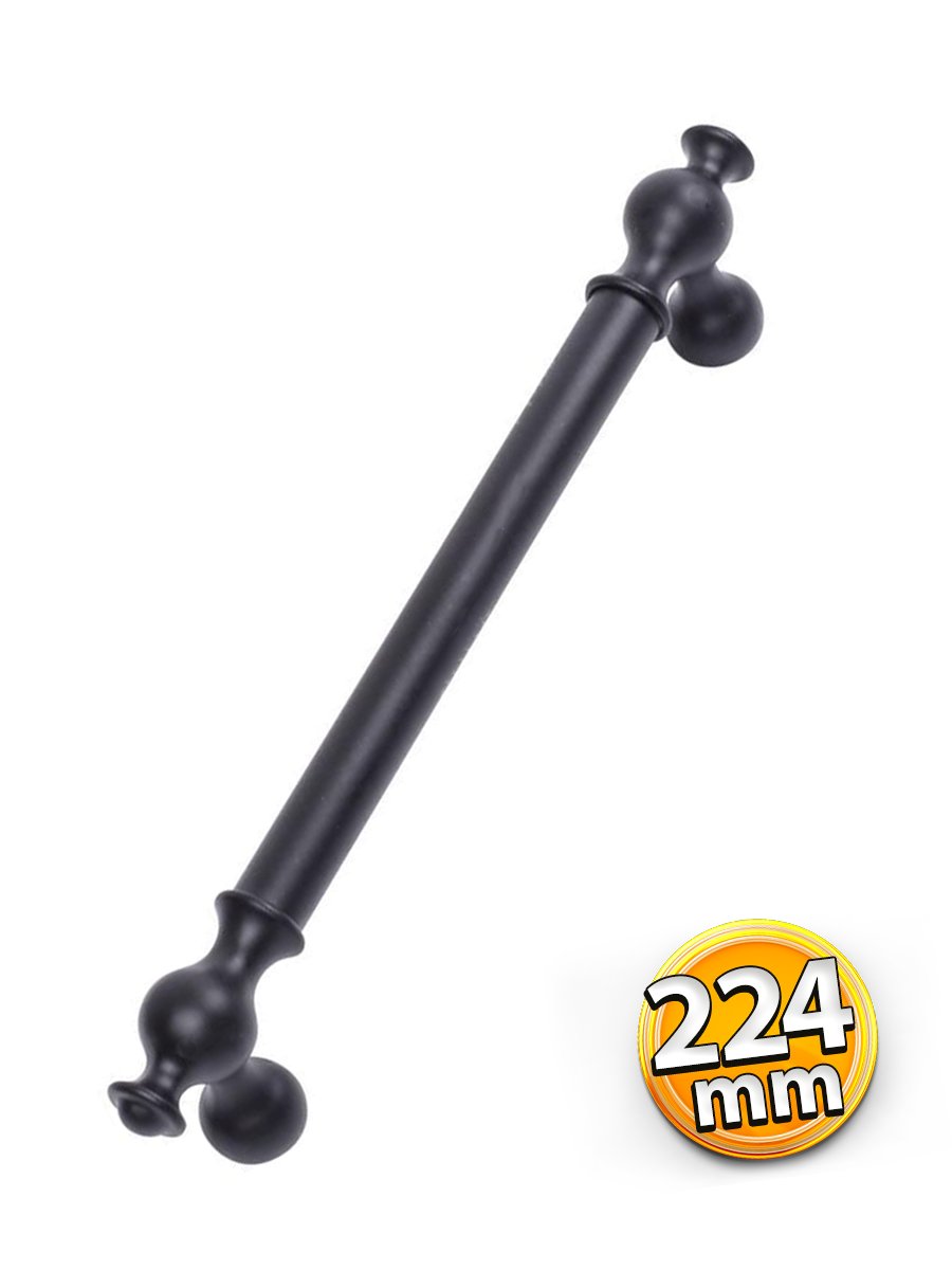 Dora 224 mm Siyah Kulp Mobilya Dolap Çekmece Vestiyer Kulpları-İMZA