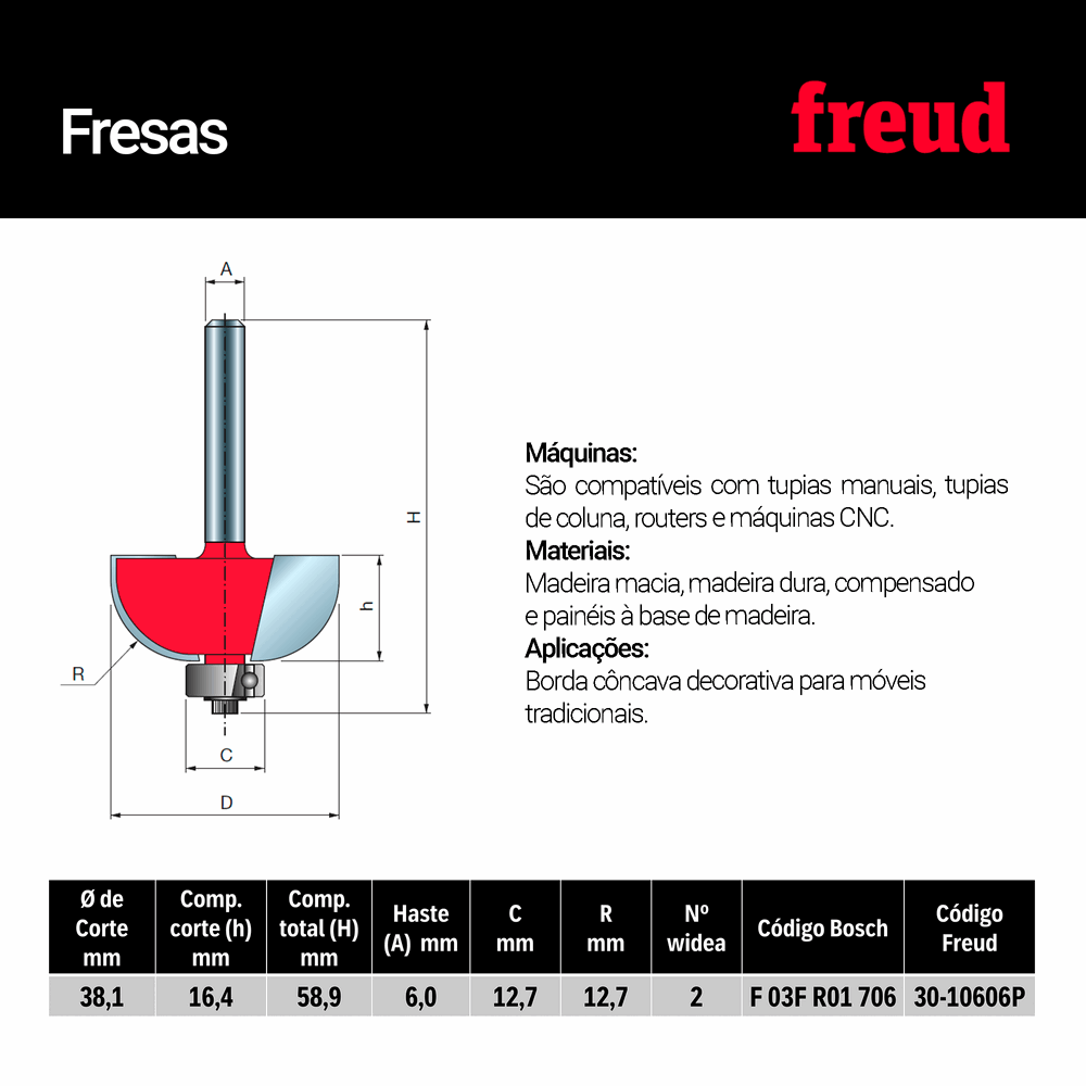 Freud 30-10606P 38,1x16,4x58,9X6 Z=2-FREUD