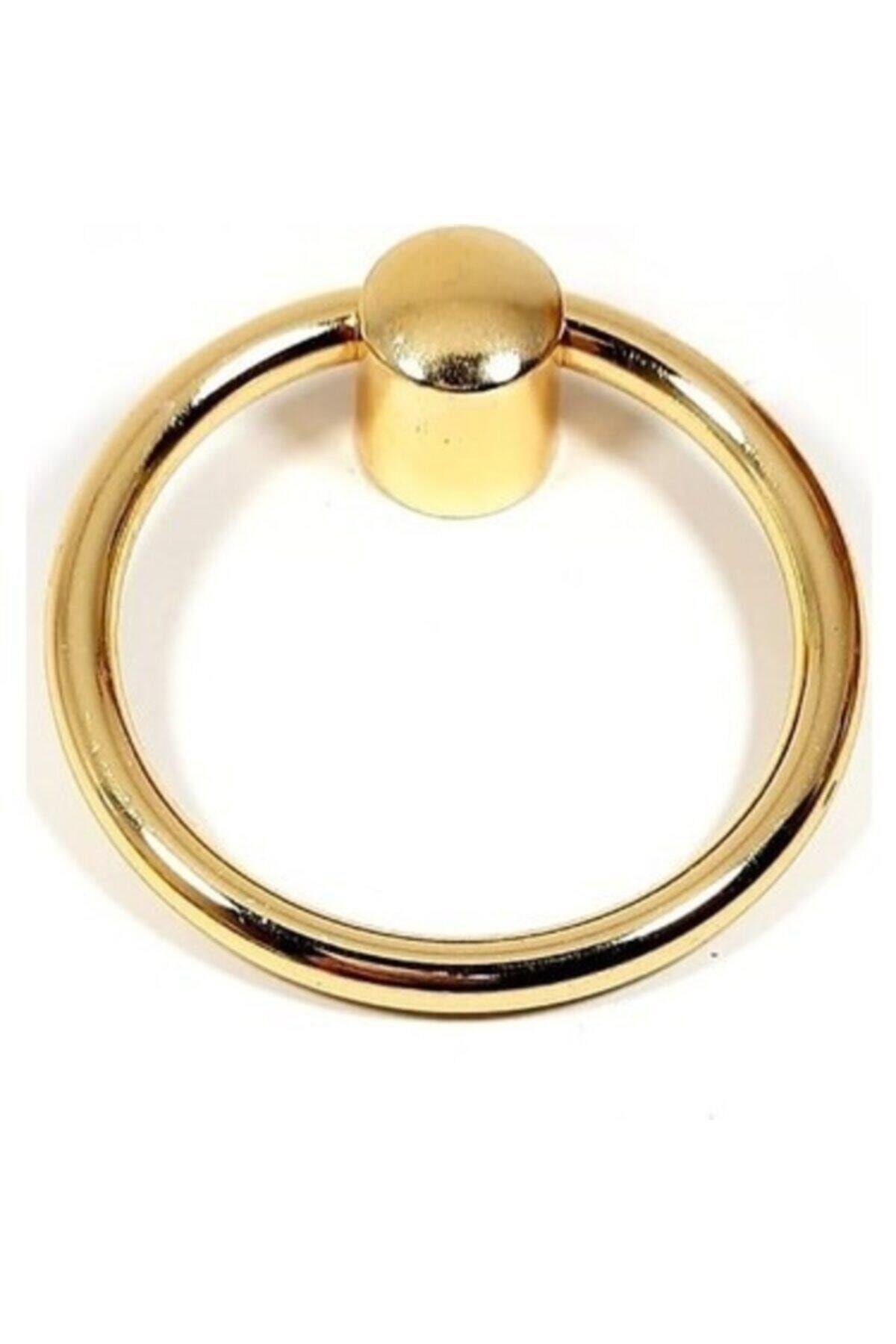 Gold Altın Halka Sarkaç Metal Kulp Çap 62 mm Mobilya Dolap Çekmece Vestiyer Kulpları-ZİRVE HIRDAVAT